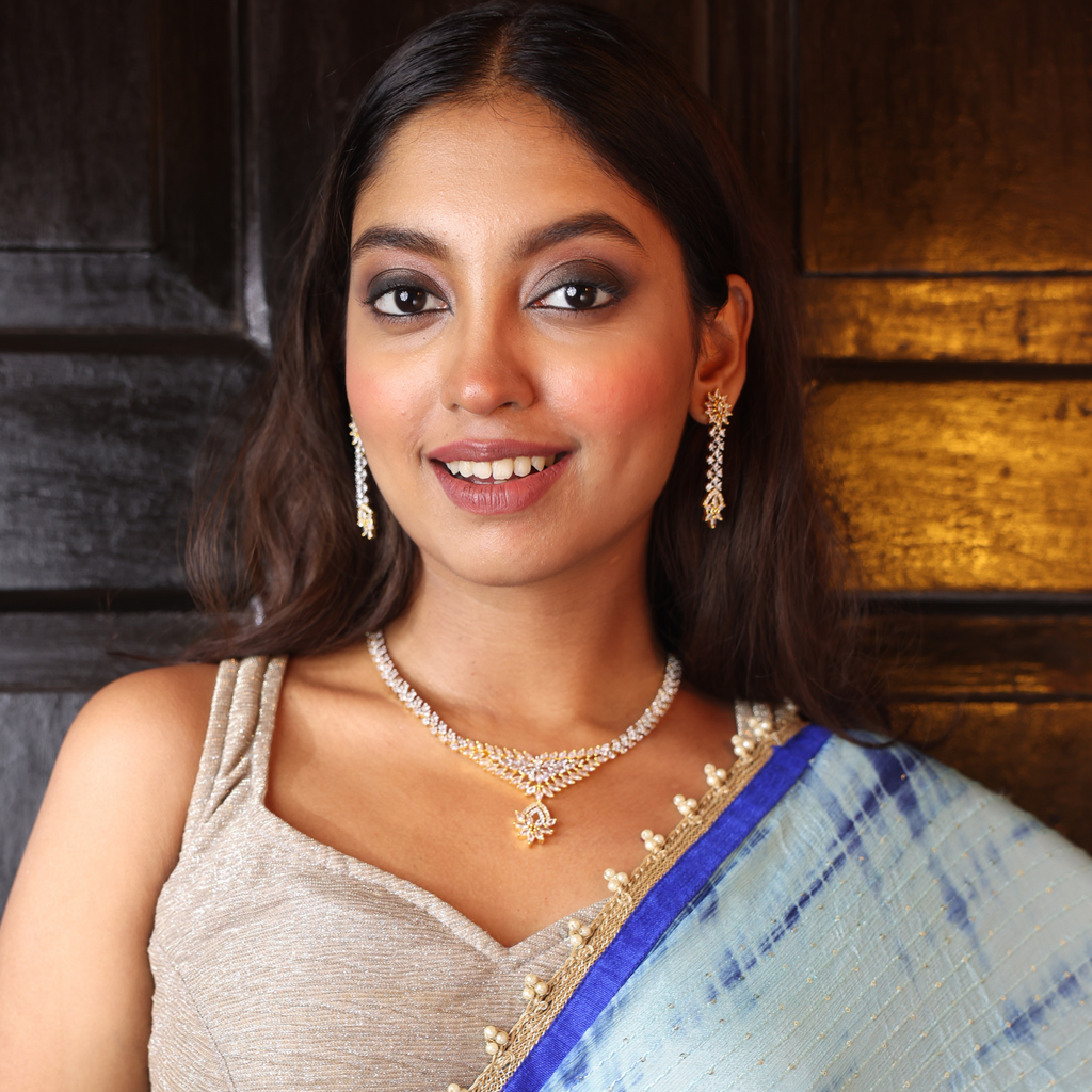 Lustrous Lily | Premium CZ Crystal Necklace Set