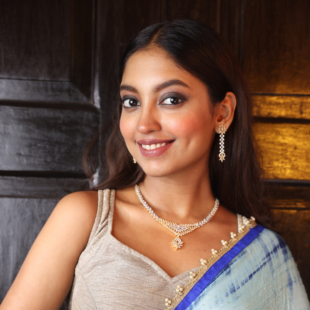 Lustrous Lily | Premium CZ Crystal Necklace Set