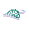 Crownova | Silver Plated | Emerald | Luxury CZ Crystal Bracelet
