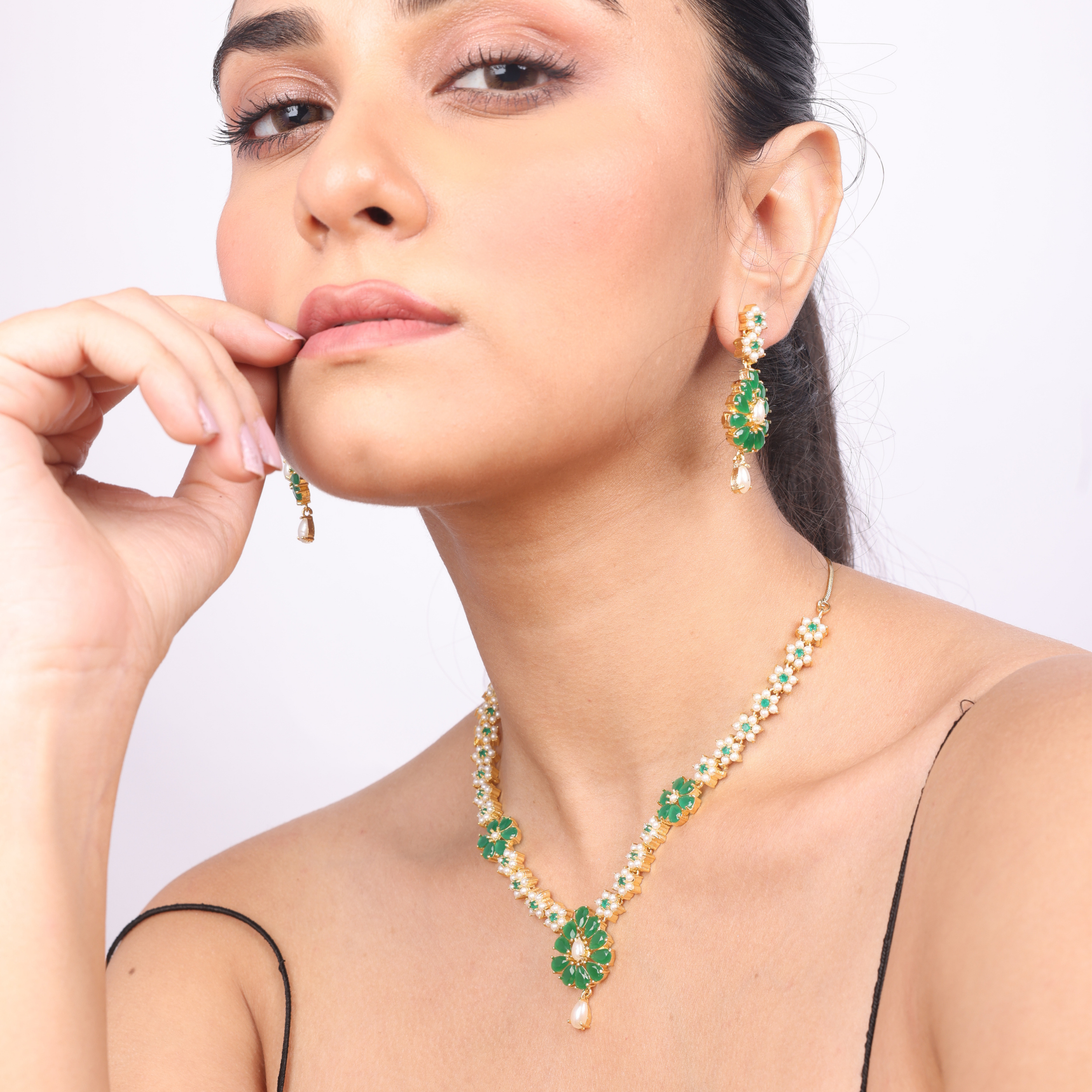 Pearl Petal | Luxury CZ Crystal Necklace Set