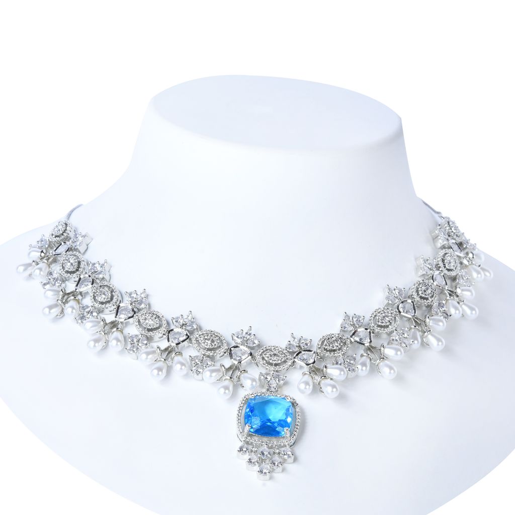 Flawless Empery | Aquamarine | Signature Crystal Necklace Set
