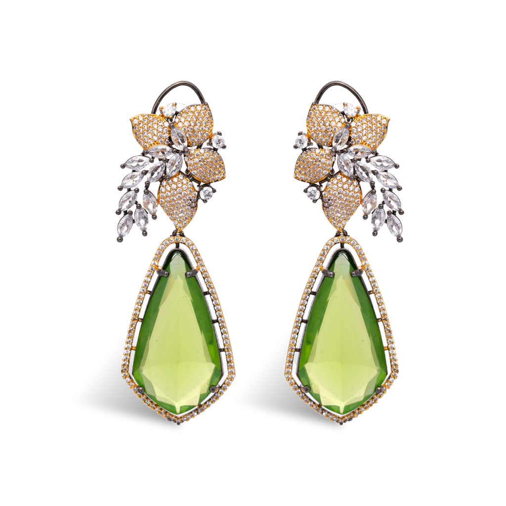 Aurora Amulets | Hydra Green | Luxury Doublet Crystal Earring