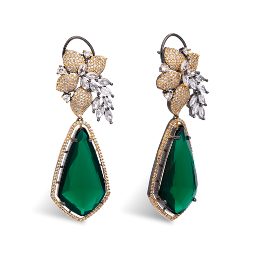 Aurora Amulets | Emerald | Luxury Doublet Crystal Earring