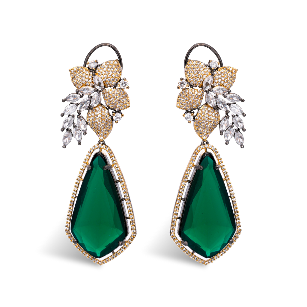 Aurora Amulets | Emerald | Luxury Doublet Crystal Earring