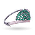 Crownova | Black & Rose Gold Plated | Emerald | Luxury CZ Crystal Bracelet