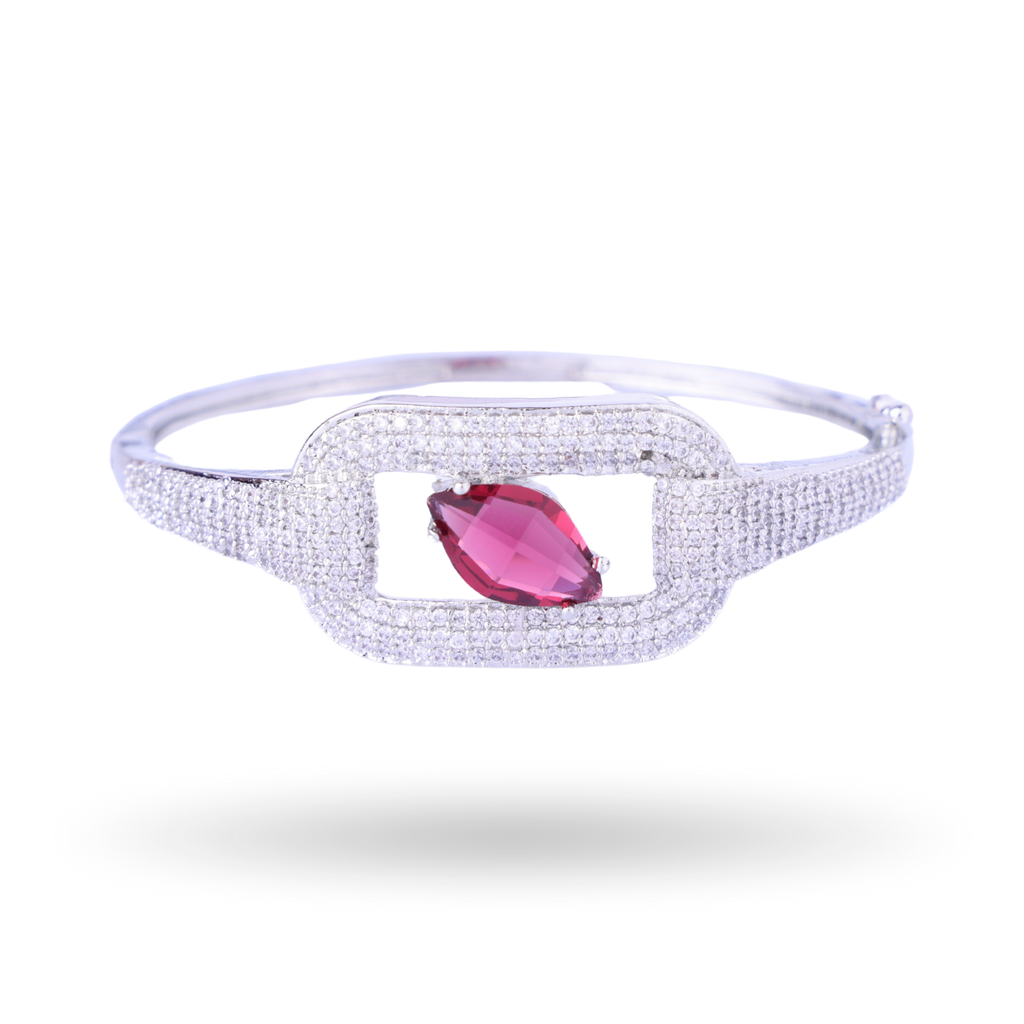 Crown Bangle | Ruby | Luxury CZ Crystal Bracelet