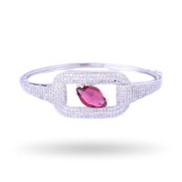 Crown Bangle | Ruby | Luxury CZ Crystal Bracelet