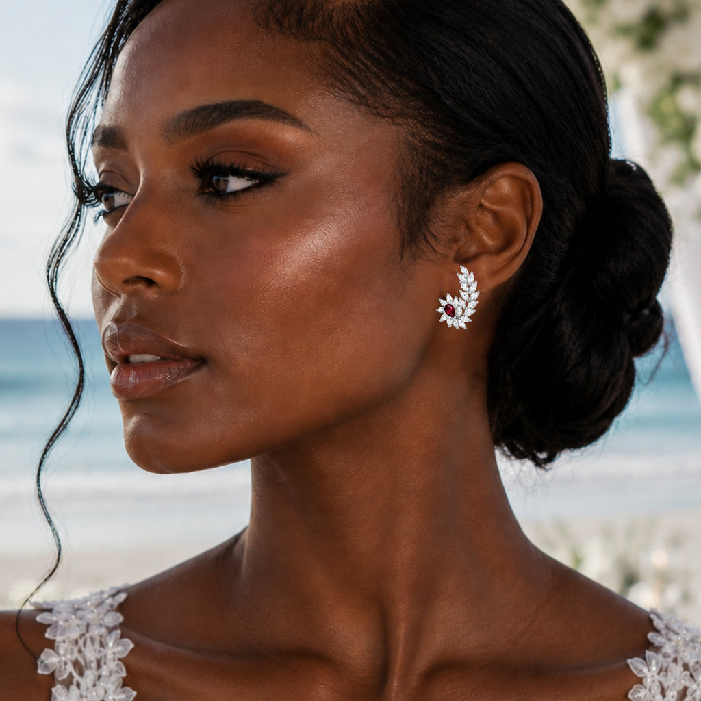 Tranquil Pop | Hydra Red | Luxury CZ Crystal Earring