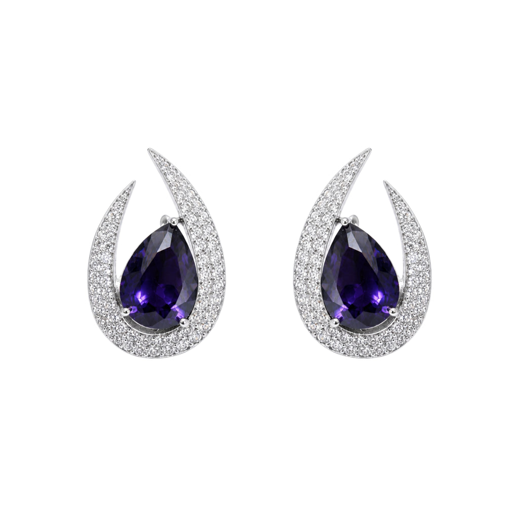 Aegis | Amethyst | Luxury CZ Crystal Earring