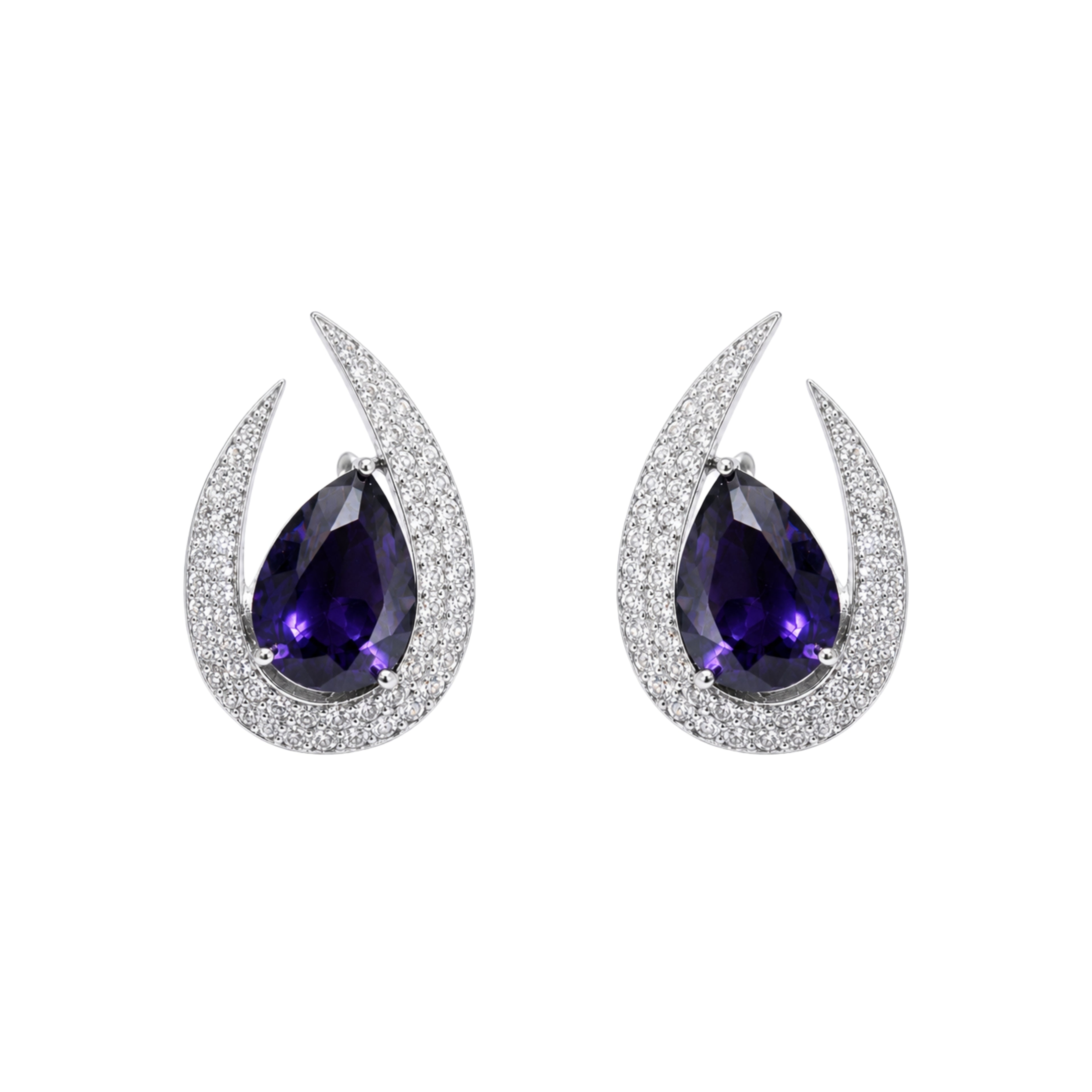 Aegis | Amethyst | Luxury CZ Crystal Earring