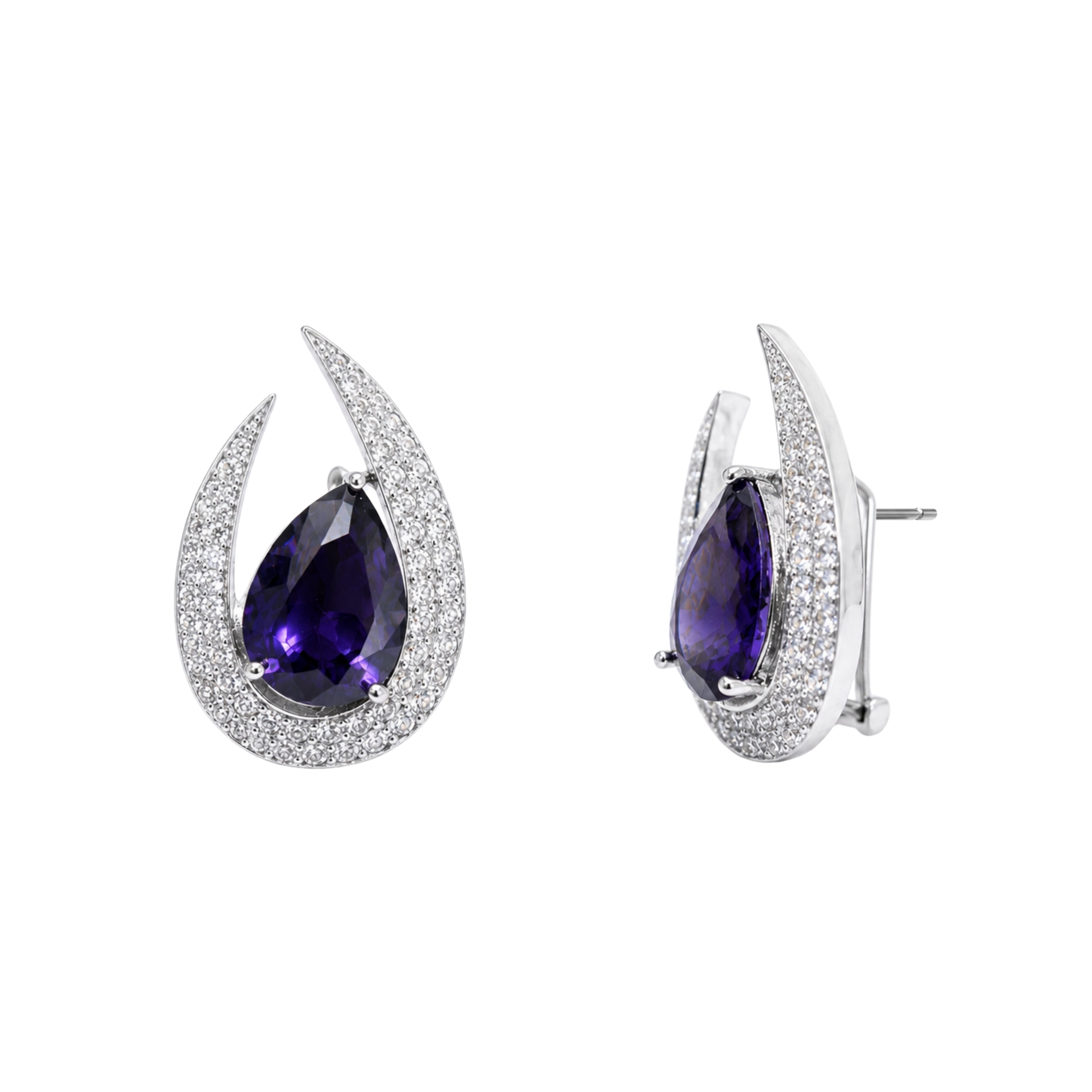 Aegis | Amethyst | Luxury CZ Crystal Earring