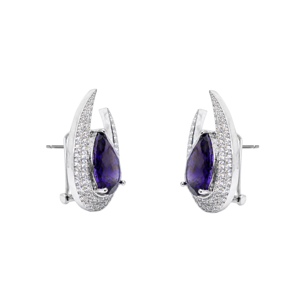 Aegis | Amethyst | Luxury CZ Crystal Earring