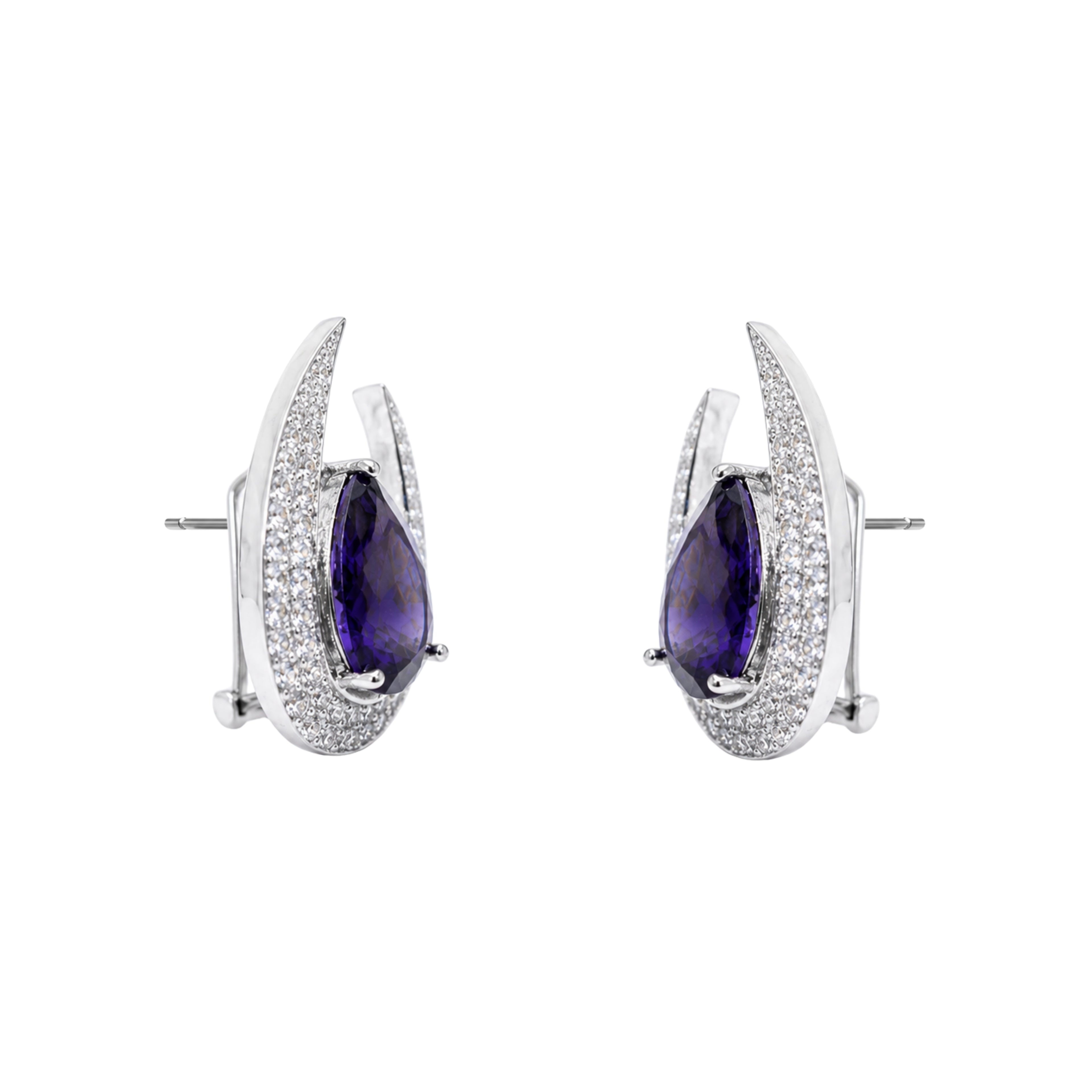 Aegis | Amethyst | Luxury CZ Crystal Earring