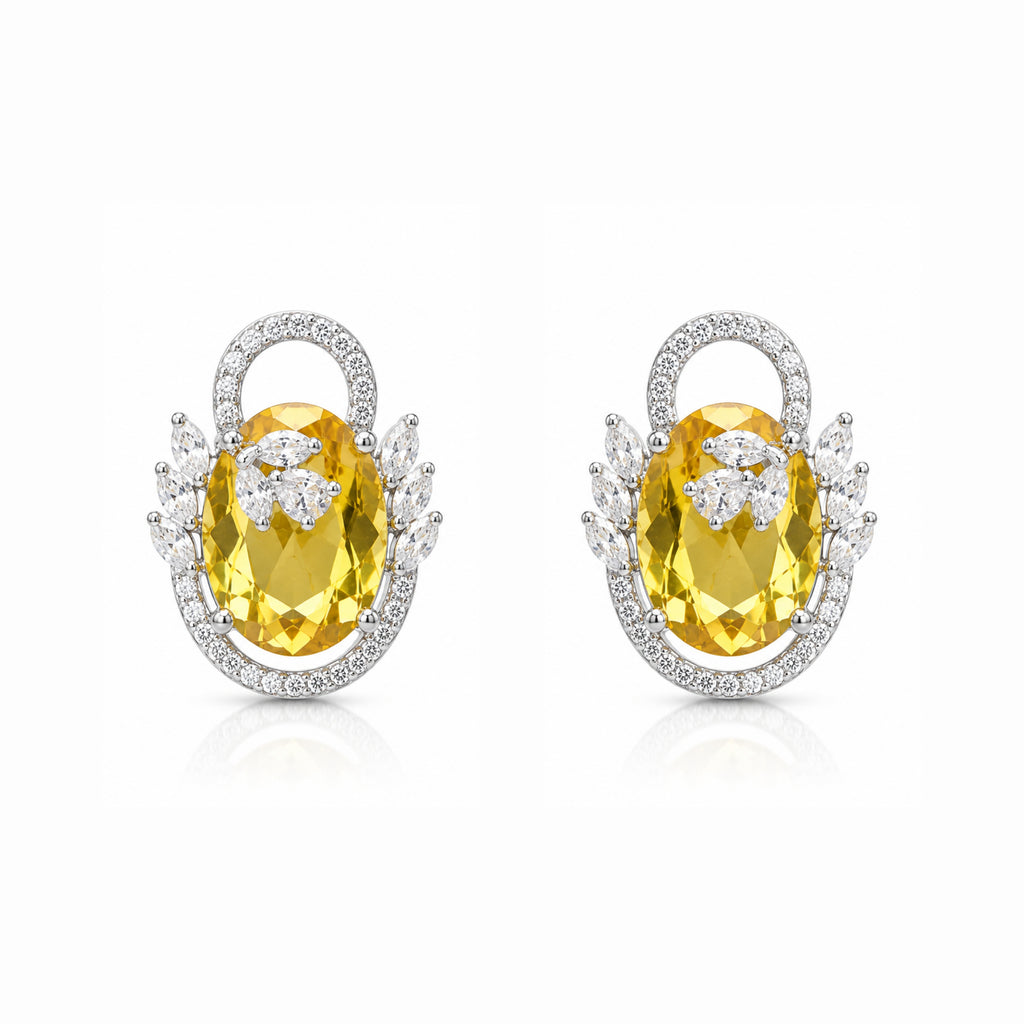 Swayround | Citrine  | Premium CZ Crystal Earring
