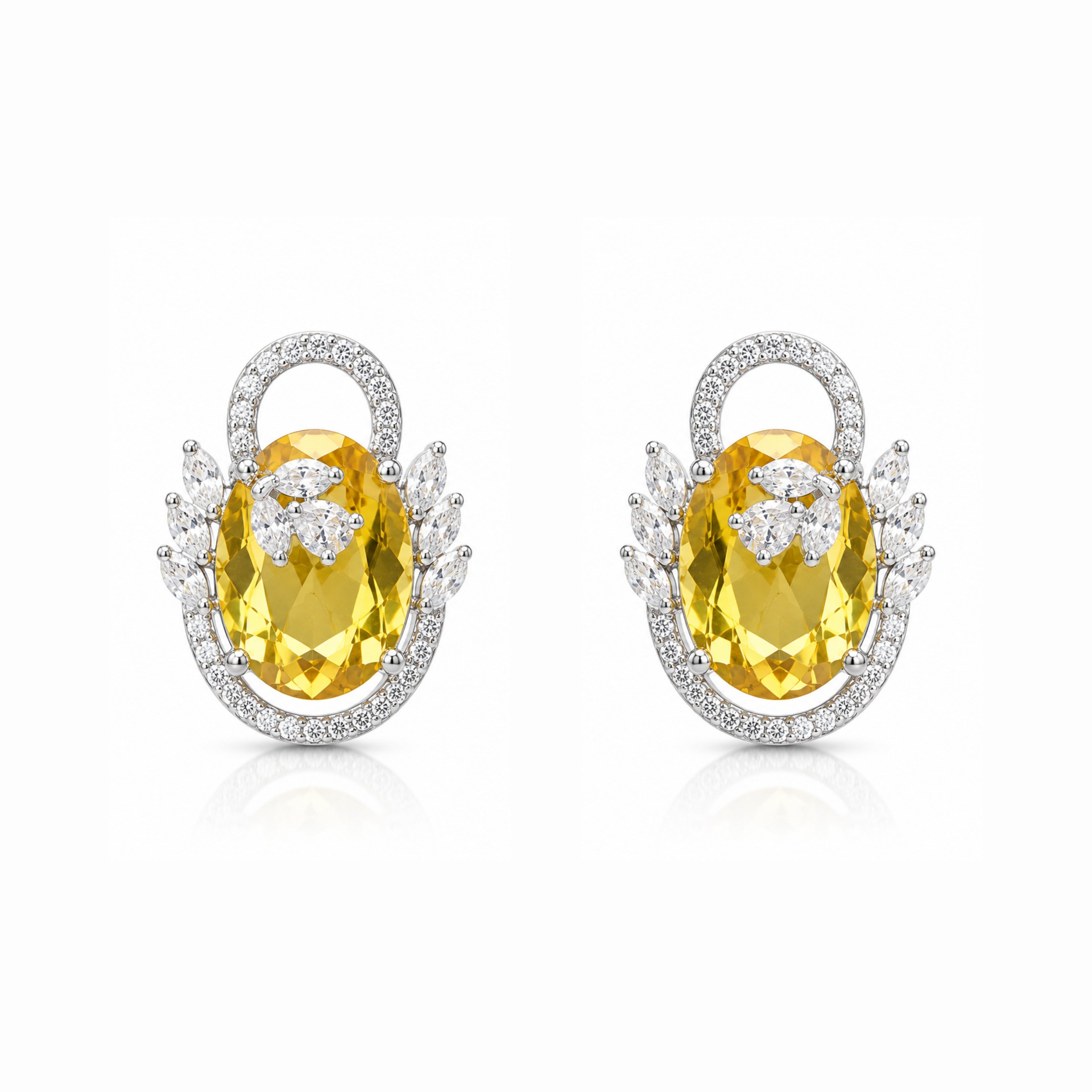Swayround | Citrine  | Premium CZ Crystal Earring