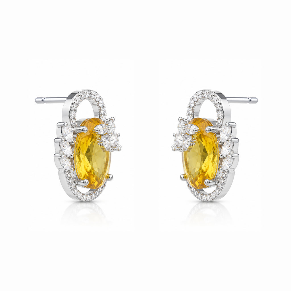 Swayround | Citrine  | Premium CZ Crystal Earring