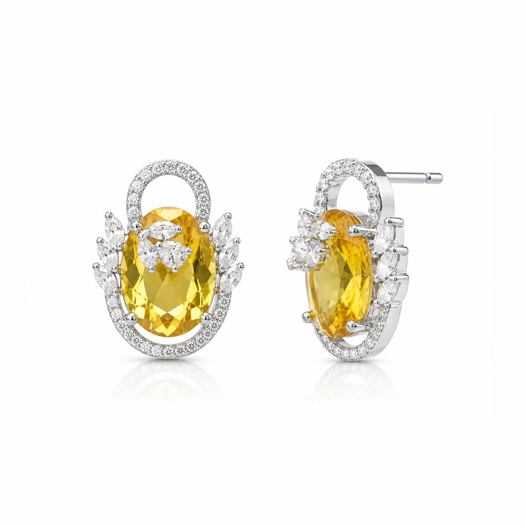 Swayround | Citrine  | Premium CZ Crystal Earring