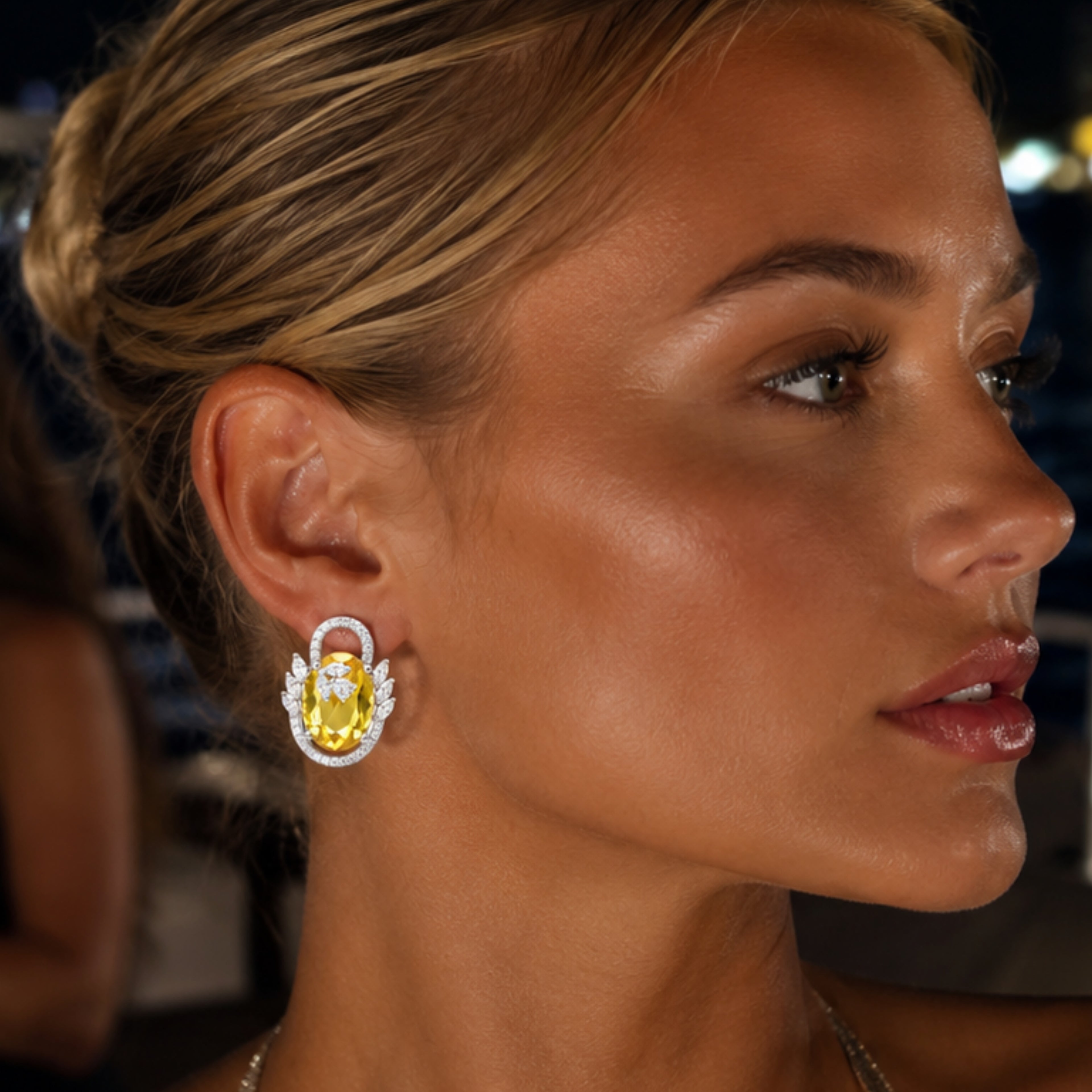 Swayround | Citrine  | Premium CZ Crystal Earring