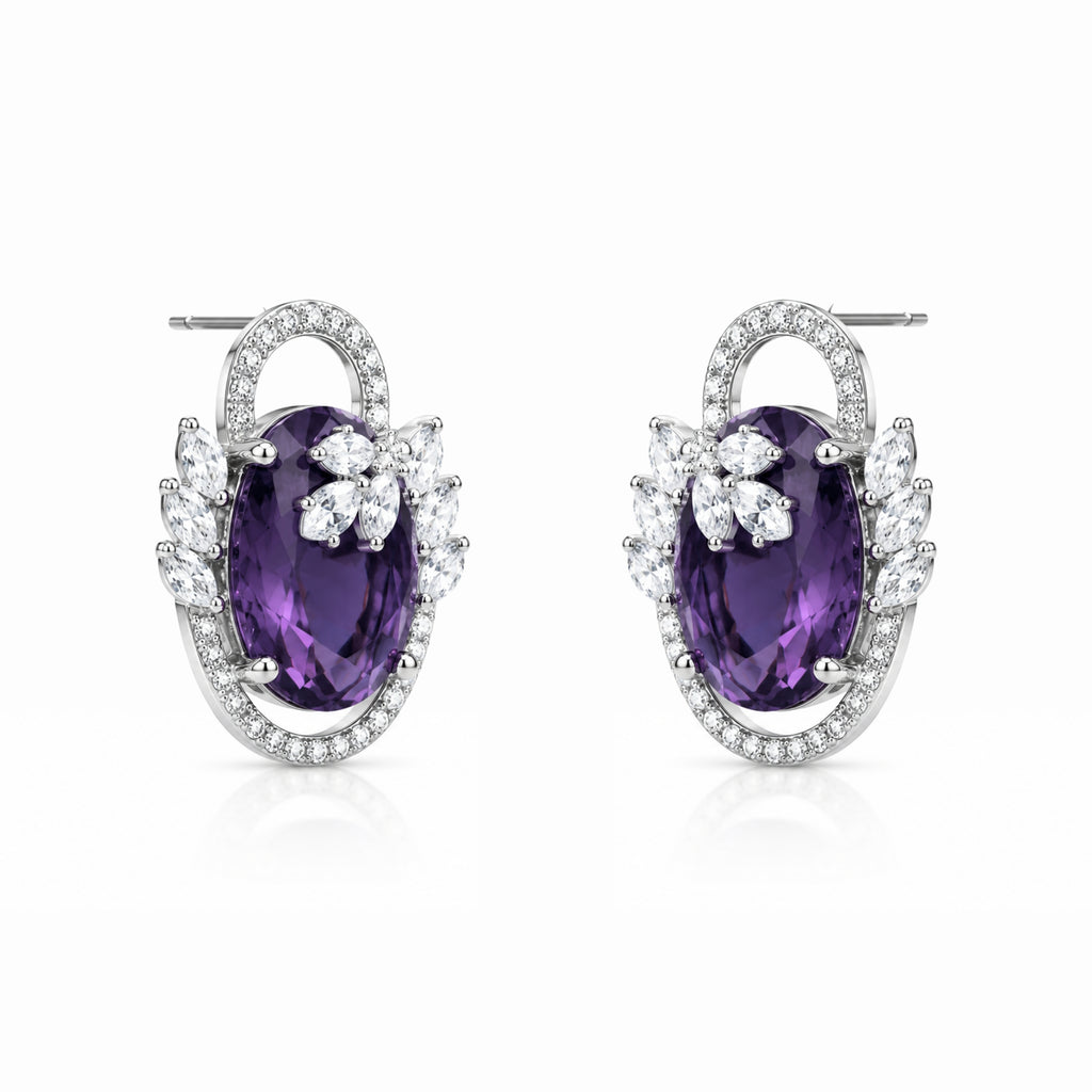 Swayround | Amethyst | Premium CZ Crystal Earring