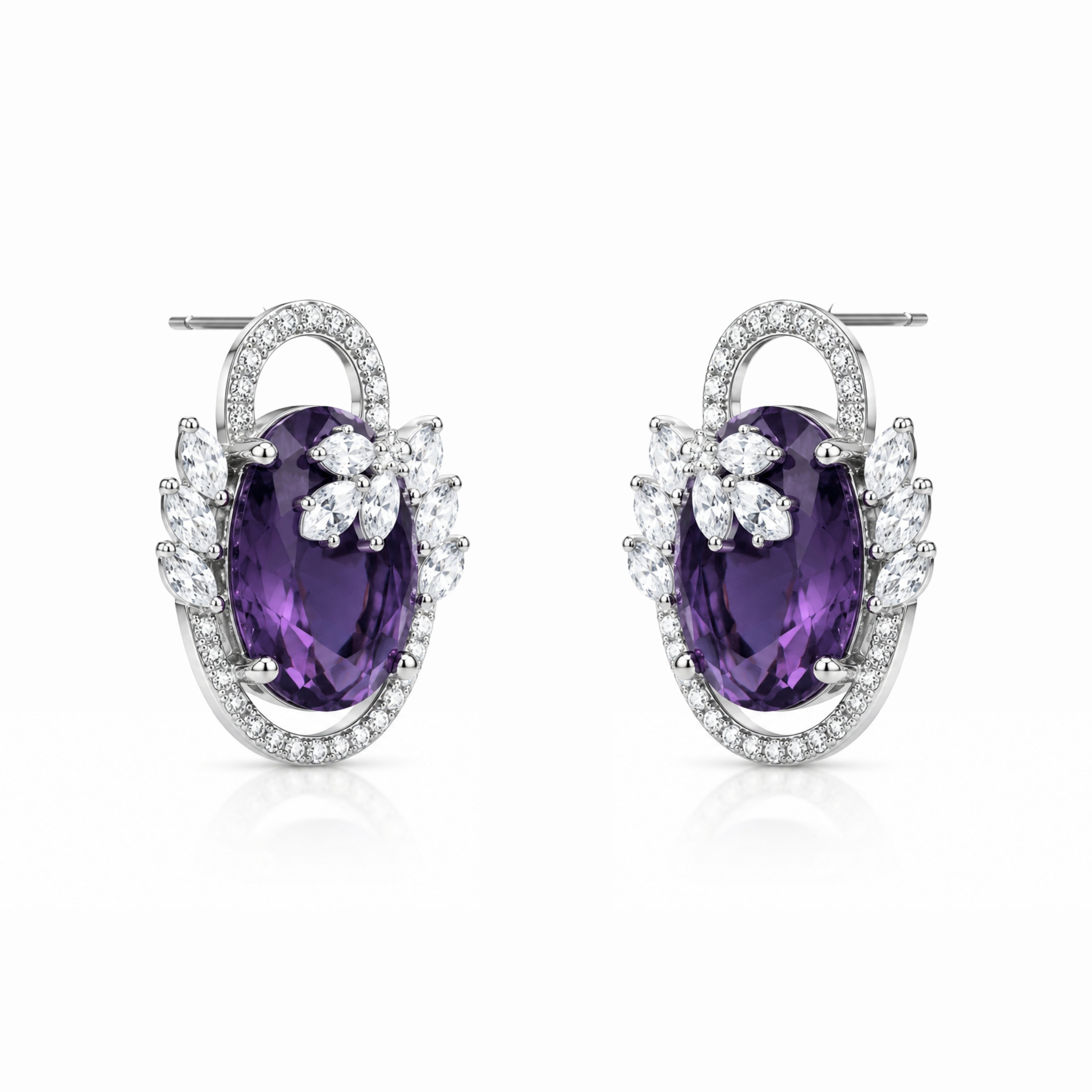 Swayround | Amethyst | Premium CZ Crystal Earring