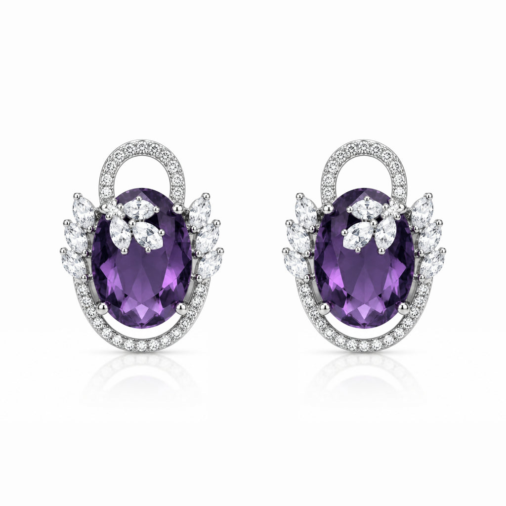 Swayround | Amethyst | Premium CZ Crystal Earring