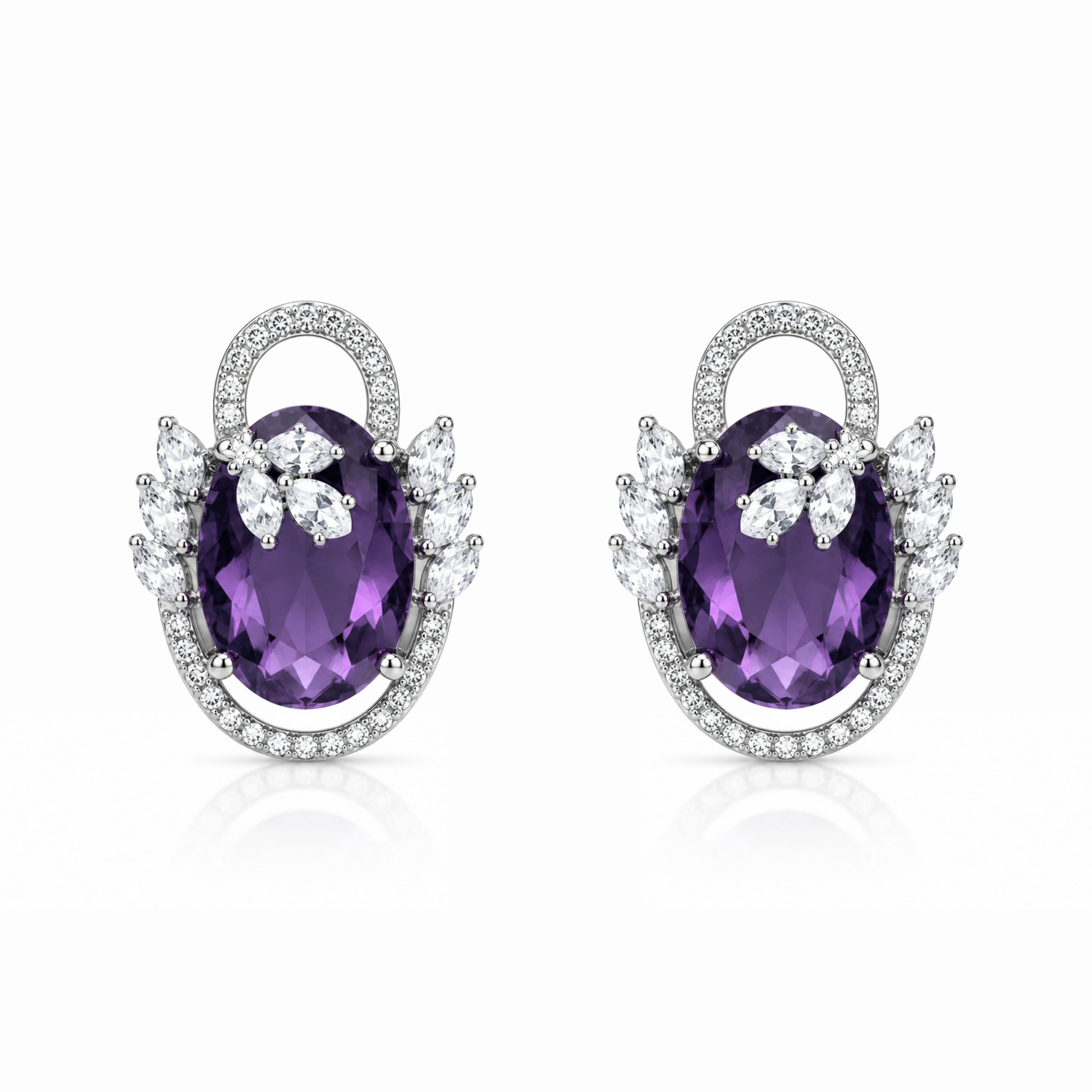 Swayround | Amethyst | Premium CZ Crystal Earring