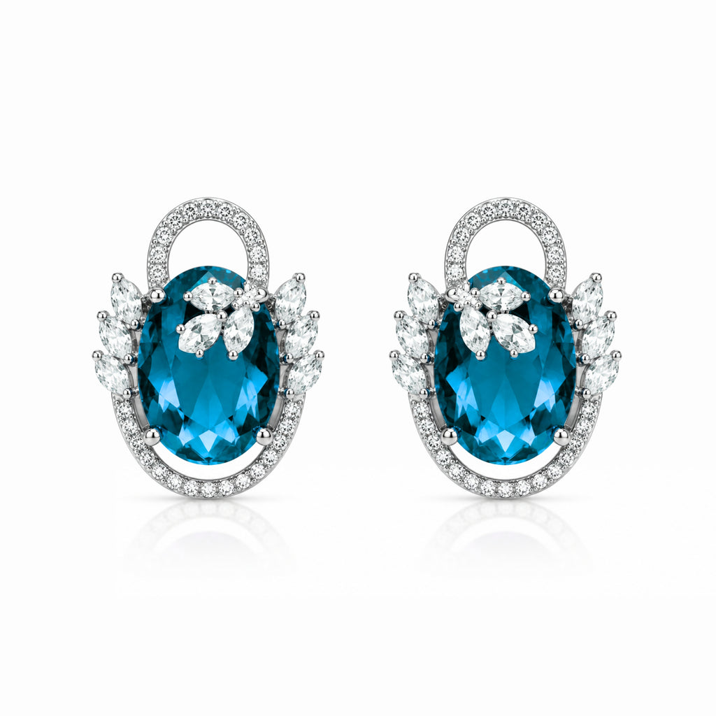 Swayround | Aquamarine | Premium CZ Crystal Earring