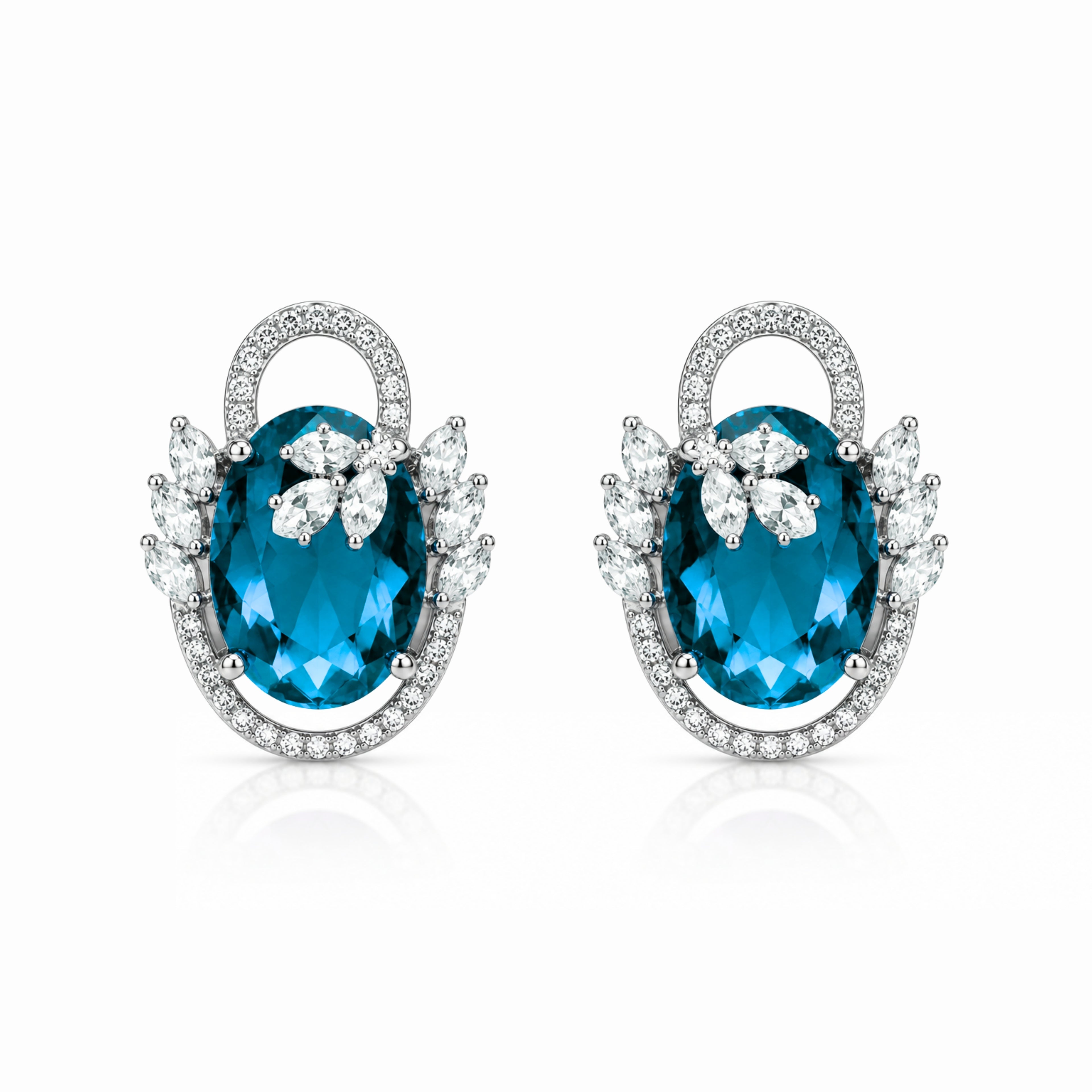 Swayround | Aquamarine | Premium CZ Crystal Earring