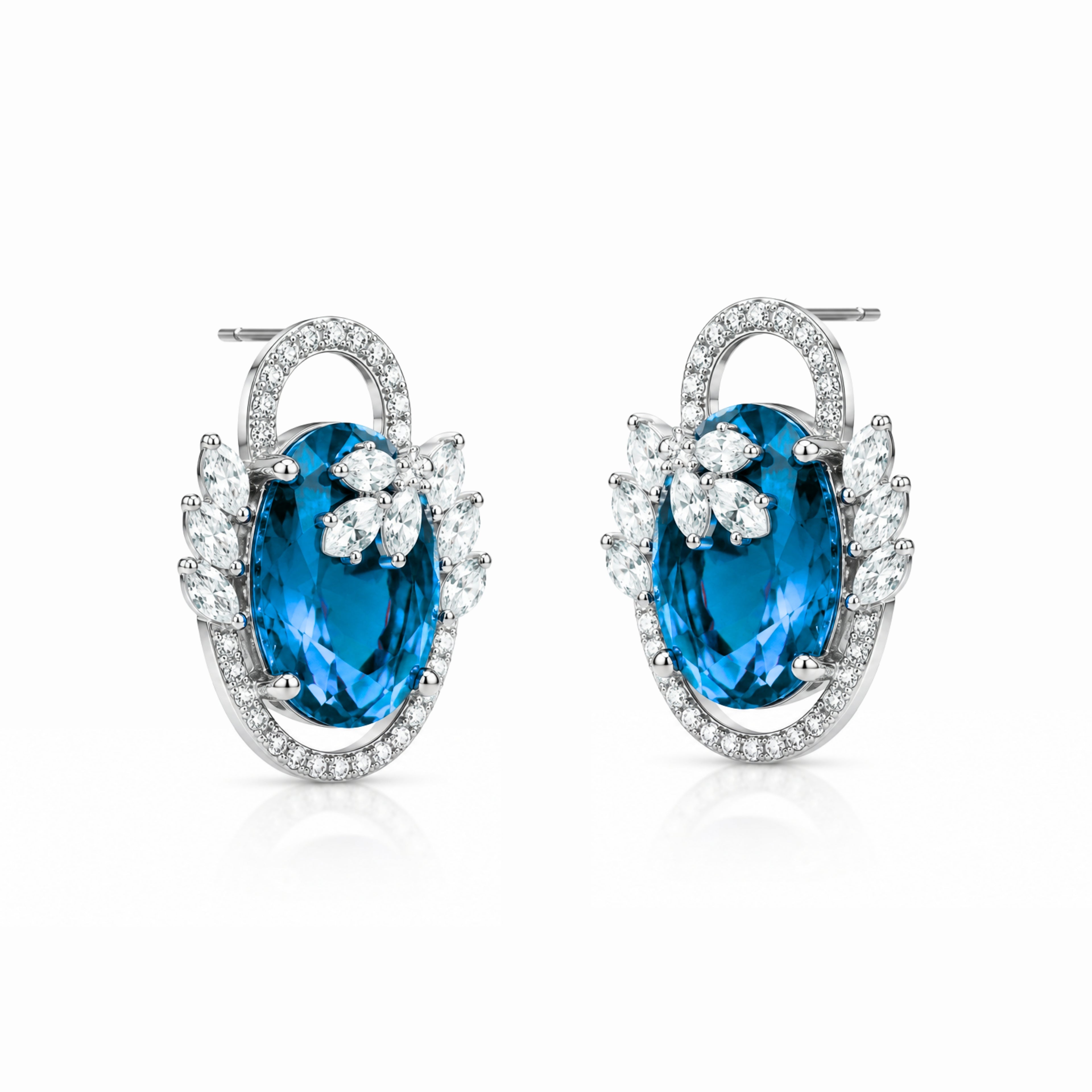 Swayround | Aquamarine | Premium CZ Crystal Earring