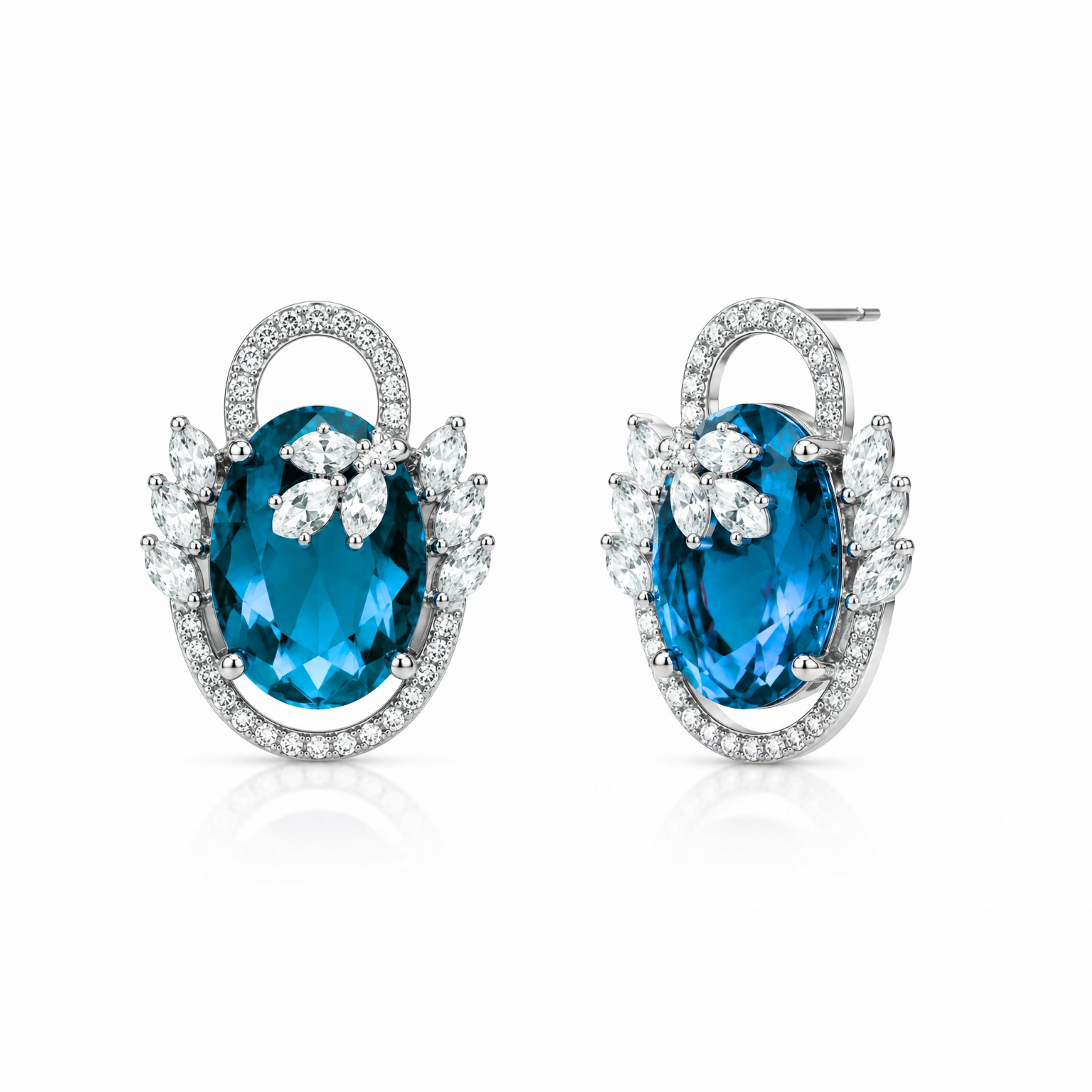 Swayround | Aquamarine | Premium CZ Crystal Earring