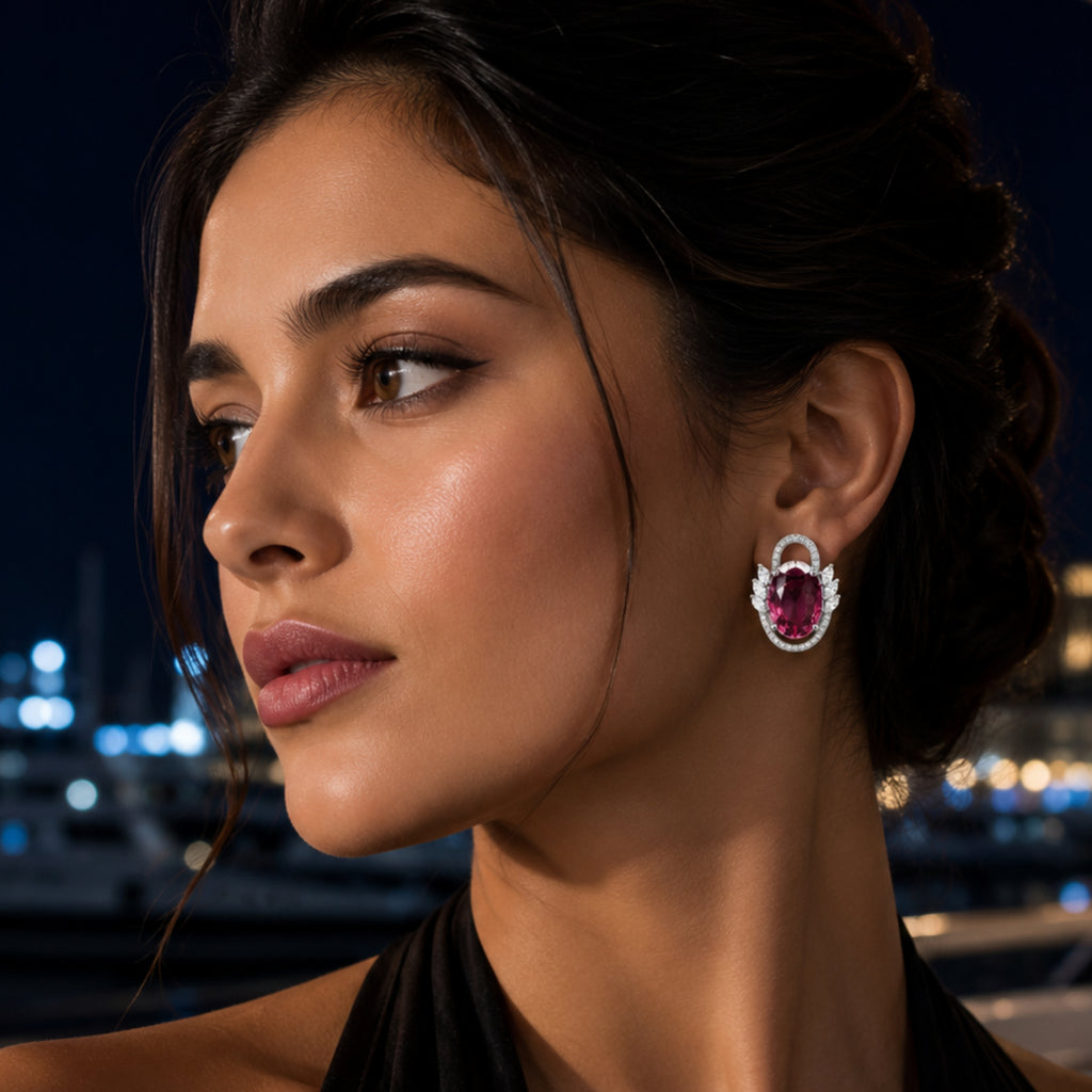 Swayround | Ruby | Premium CZ Crystal Earring