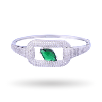 Crown Bangle | Emerald | Luxury CZ Crystal Bracelet