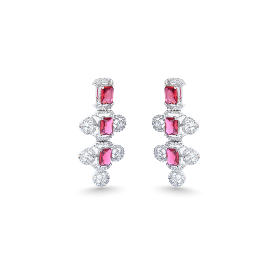 Crimson Ruby Blaze | Luxury Crystal Necklace Set