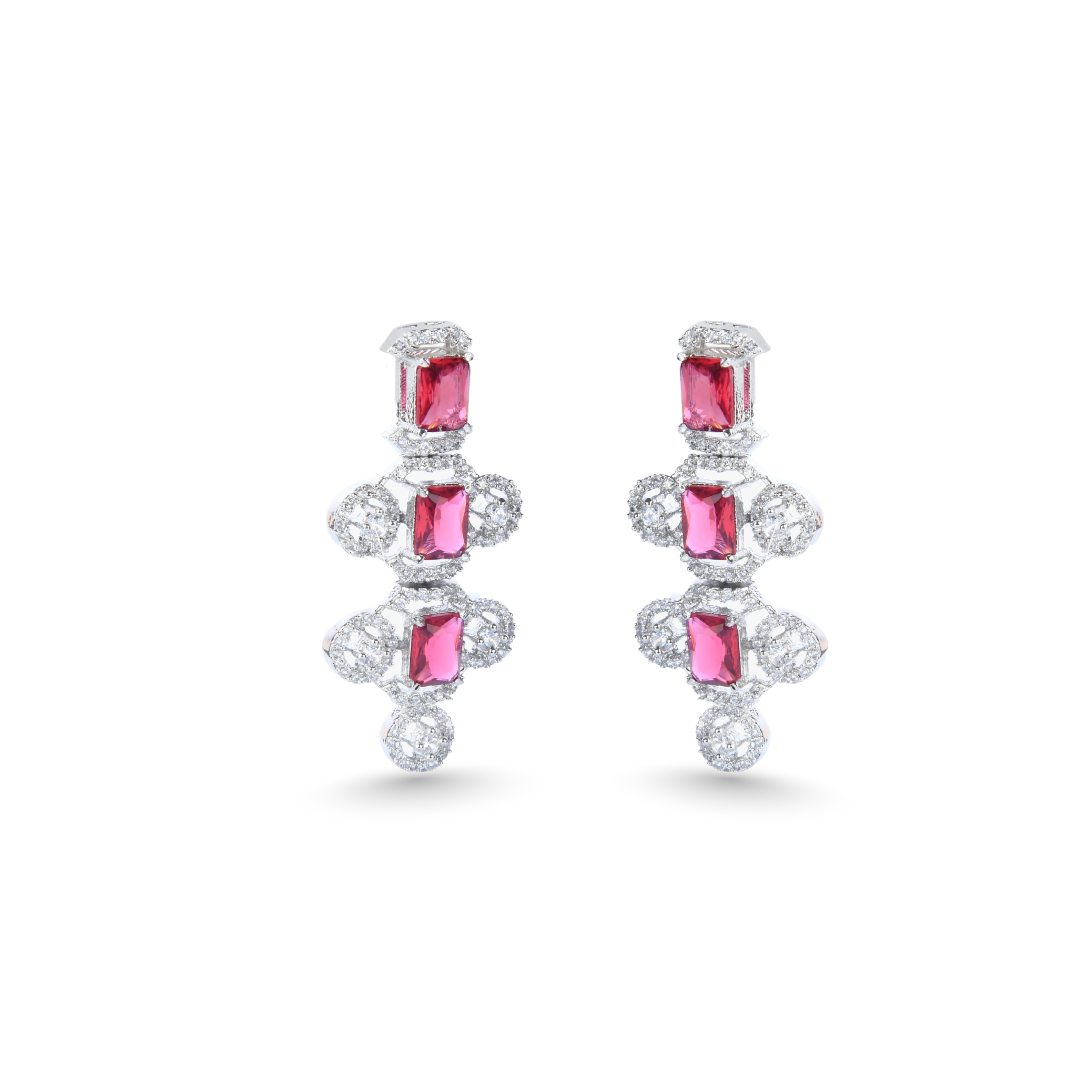 Crimson Ruby Blaze | Luxury Crystal Necklace Set