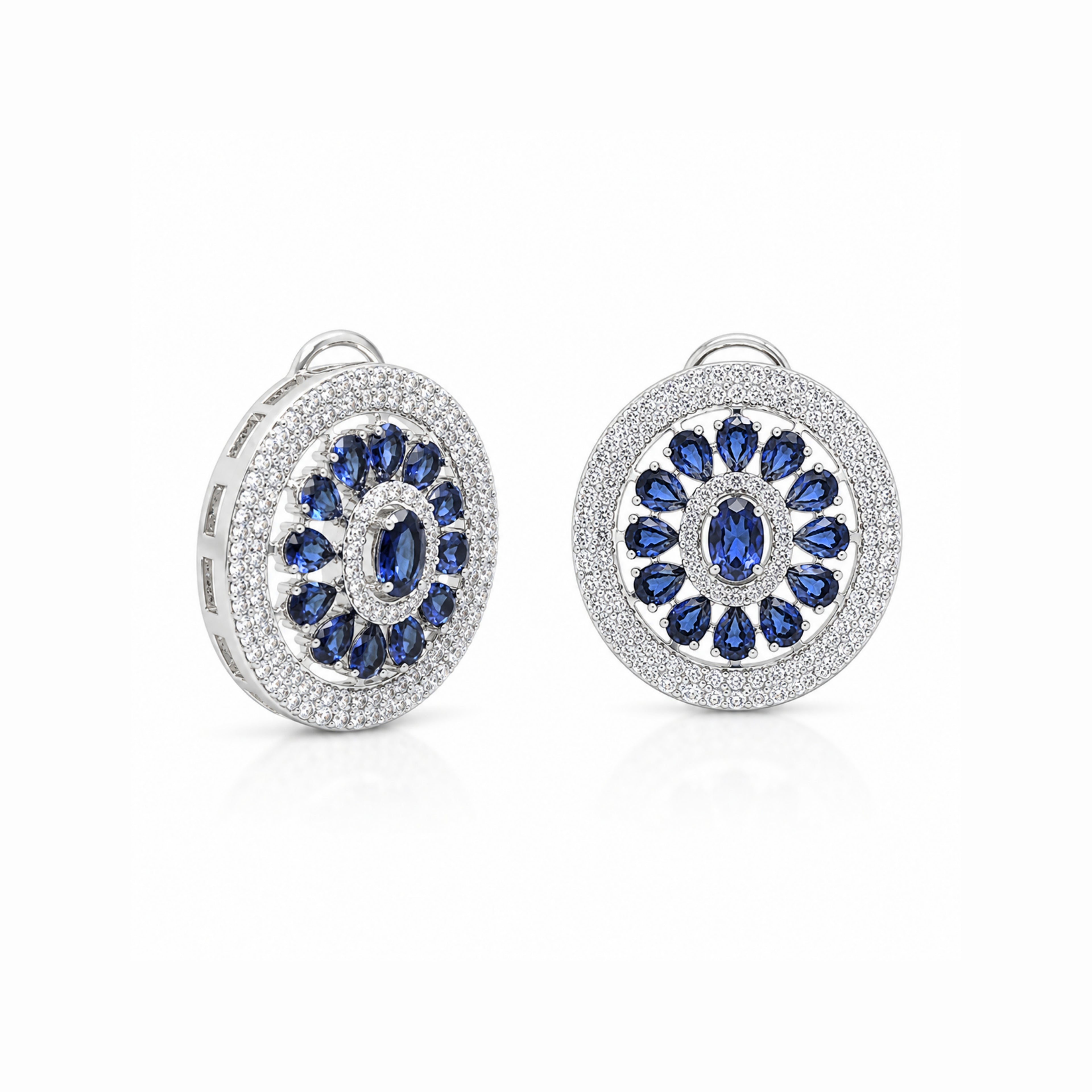 Round Aria | Sapphire | Premium CZ Crystal Earring