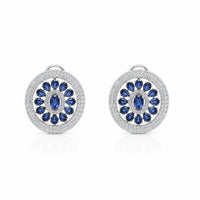 Round Aria | Sapphire | Premium CZ Crystal Earring