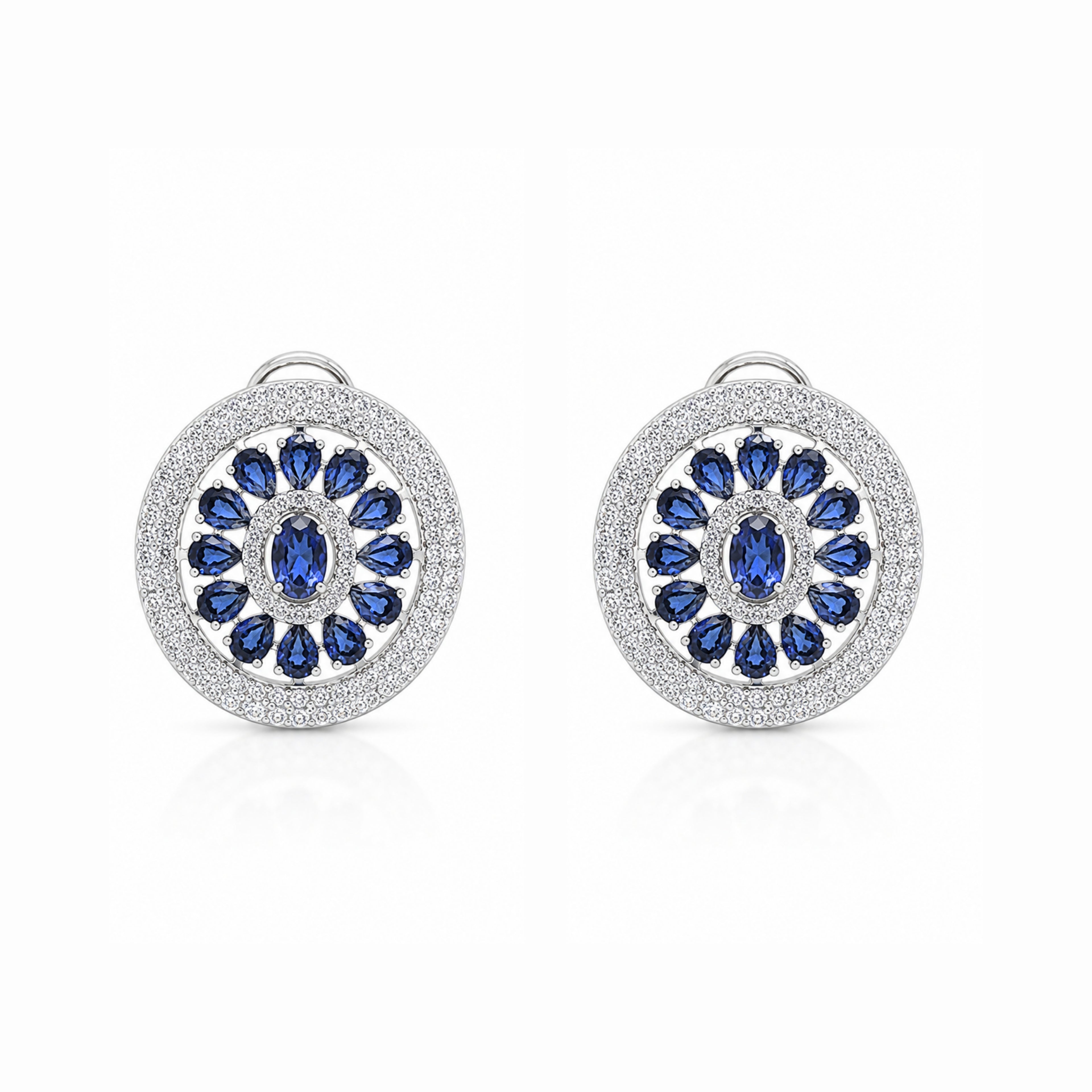 Round Aria | Sapphire | Premium CZ Crystal Earring