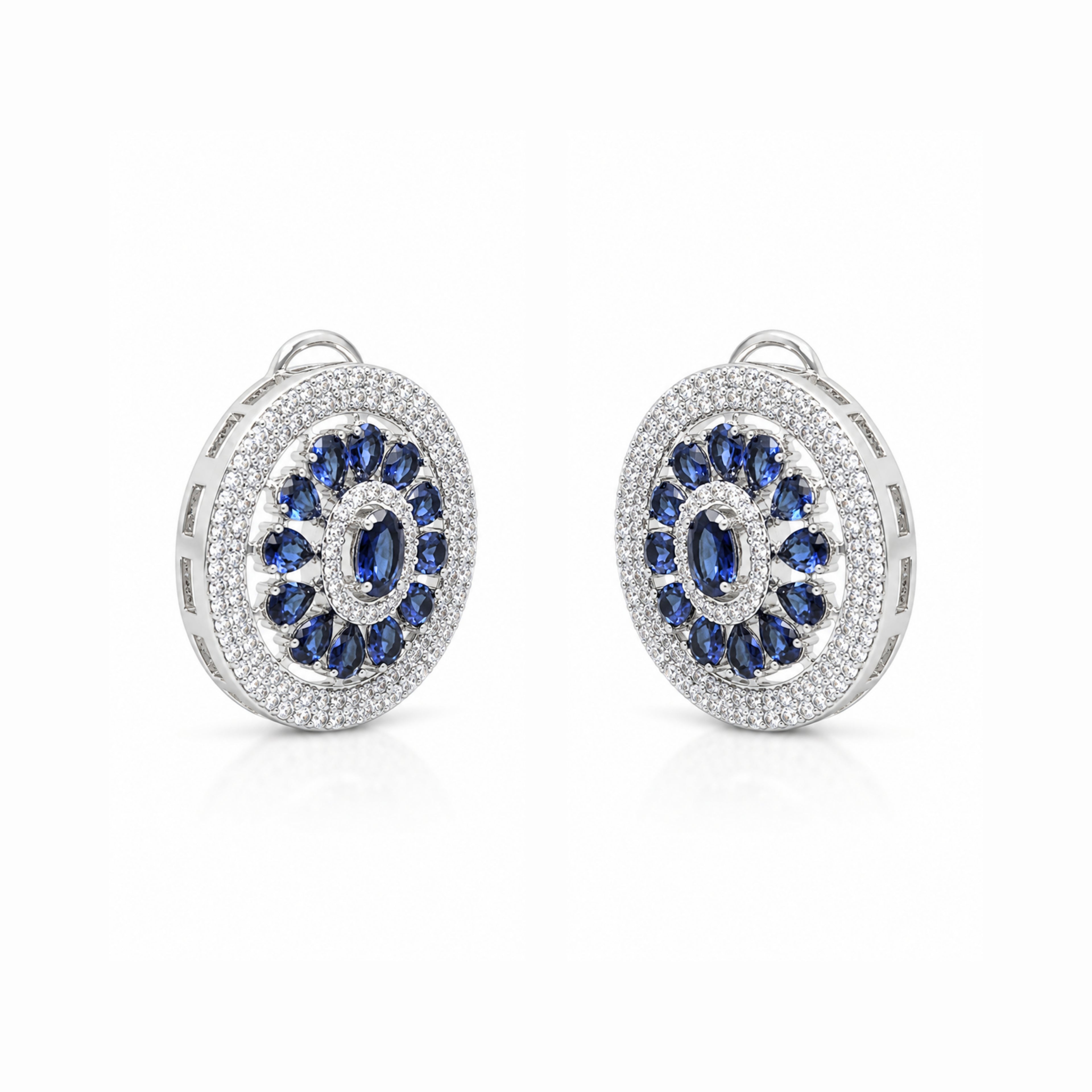 Round Aria | Sapphire | Premium CZ Crystal Earring