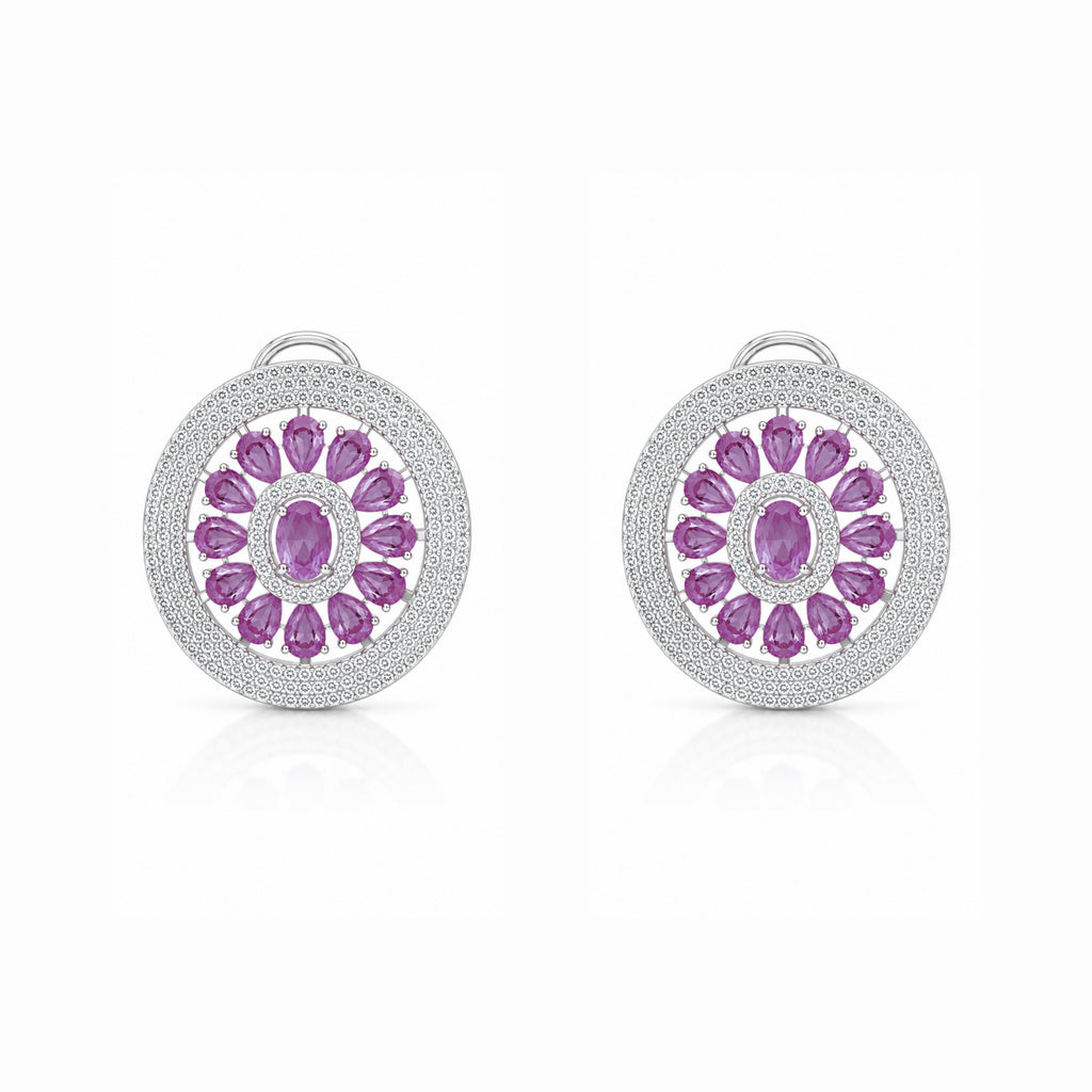 Round Aria | Ruby | Premium CZ Crystal Earring