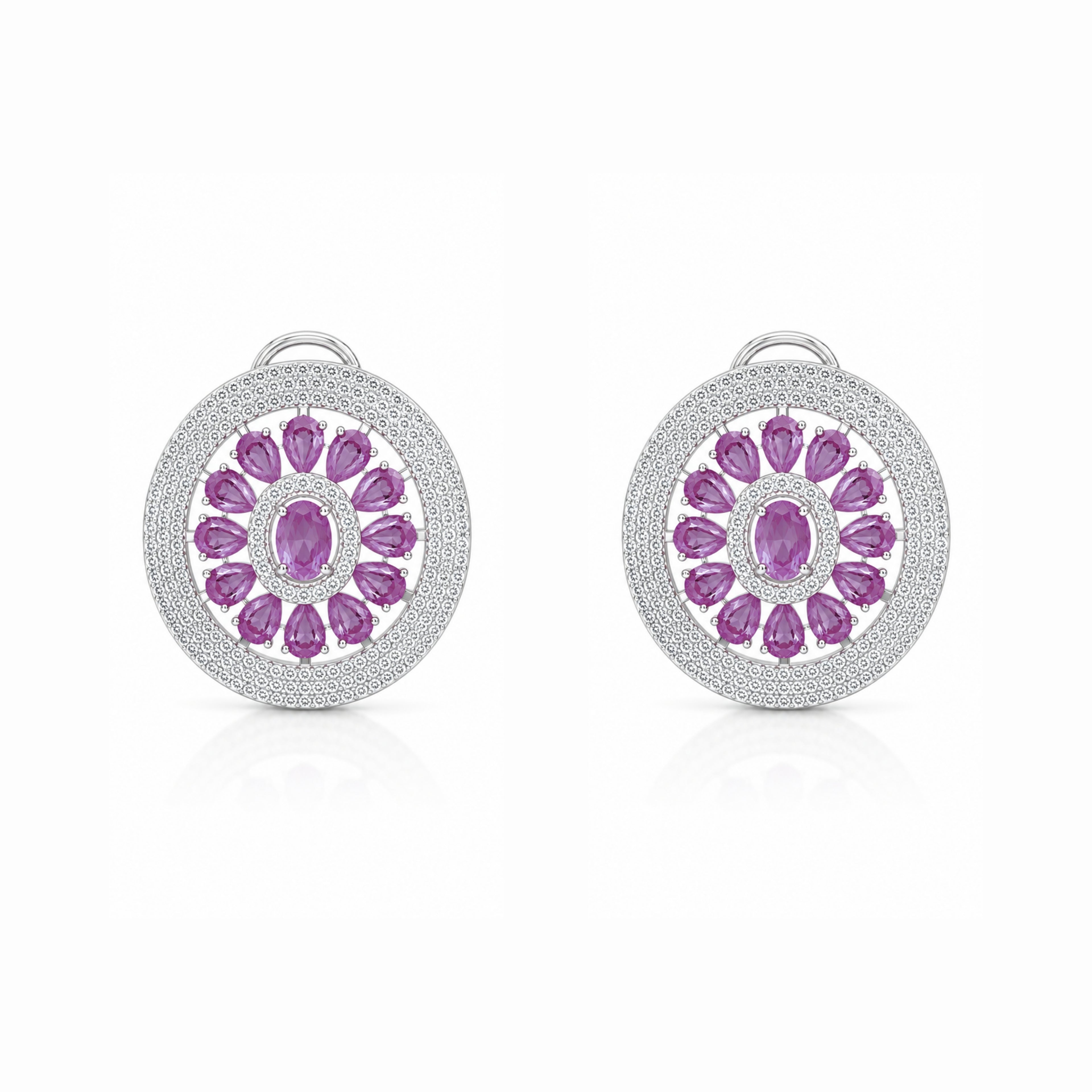 Round Aria | Ruby | Premium CZ Crystal Earring