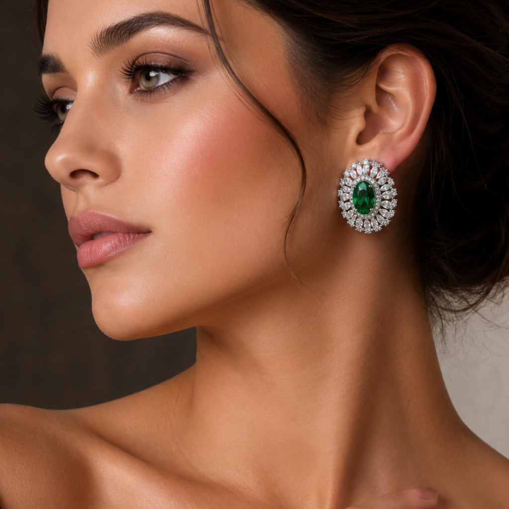 Kitten Glow | Emerald | Premium CZ Crystal Earring