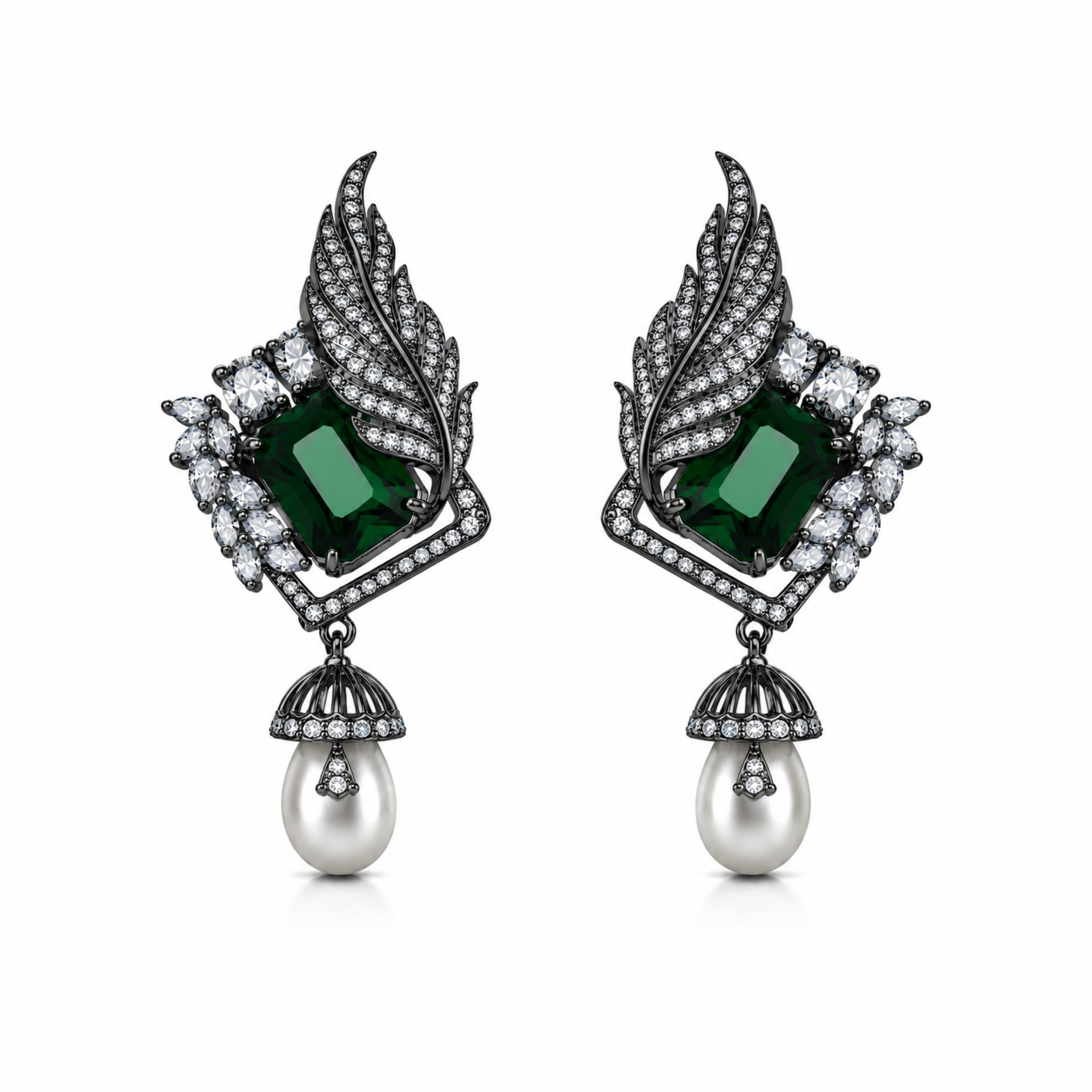 Kite | Emerald | Premium CZ Crystal Earrings