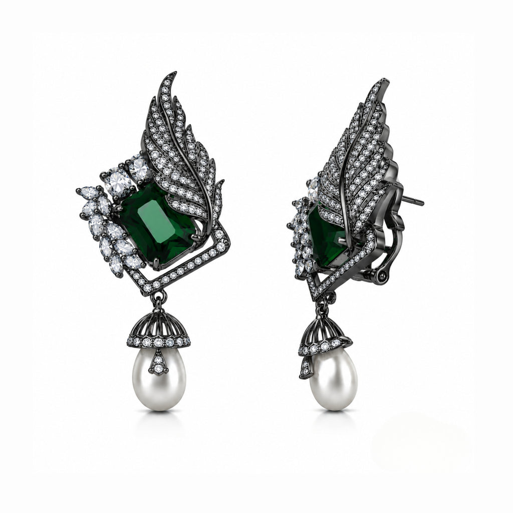 Kite | Emerald | Premium CZ Crystal Earrings