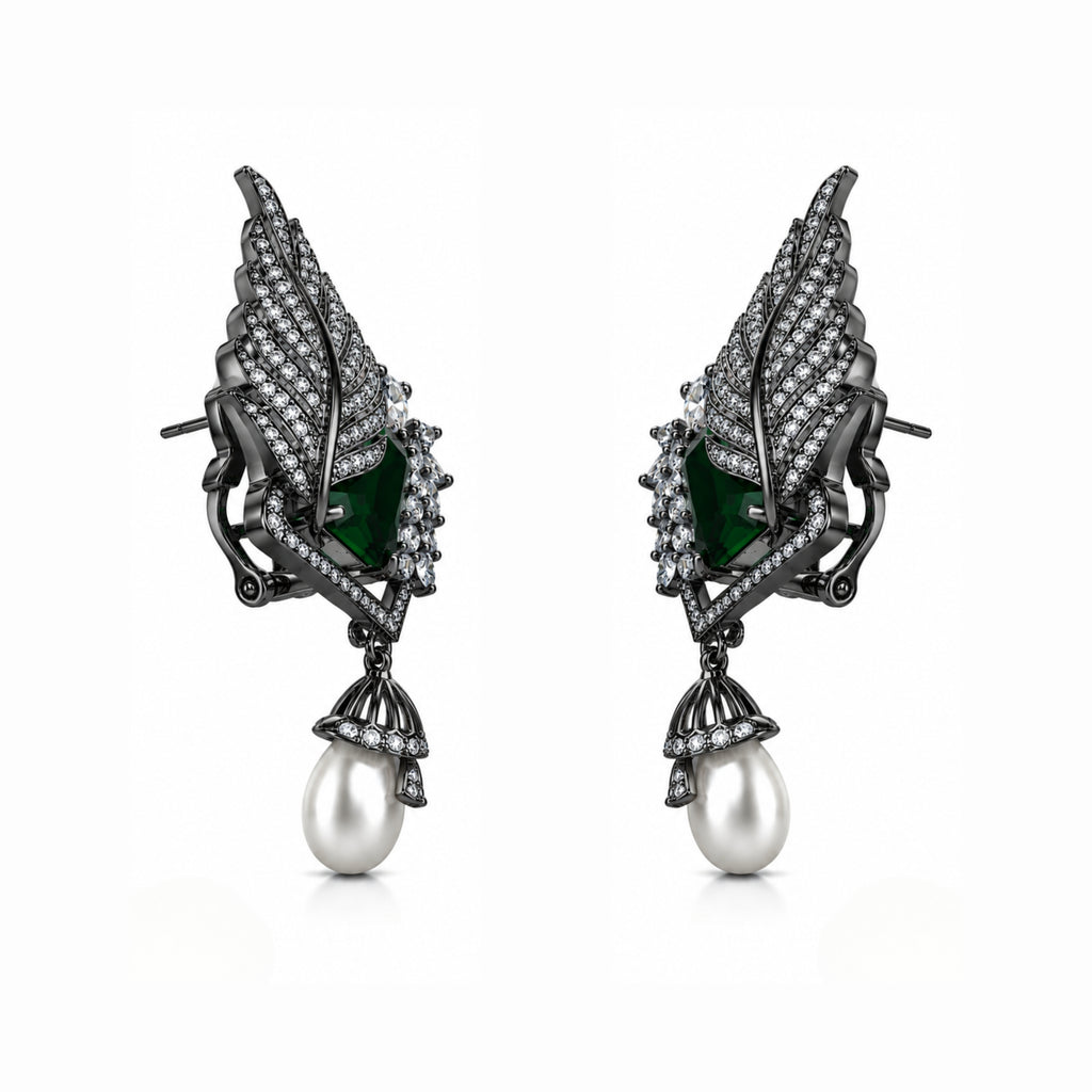 Kite | Emerald | Premium CZ Crystal Earrings