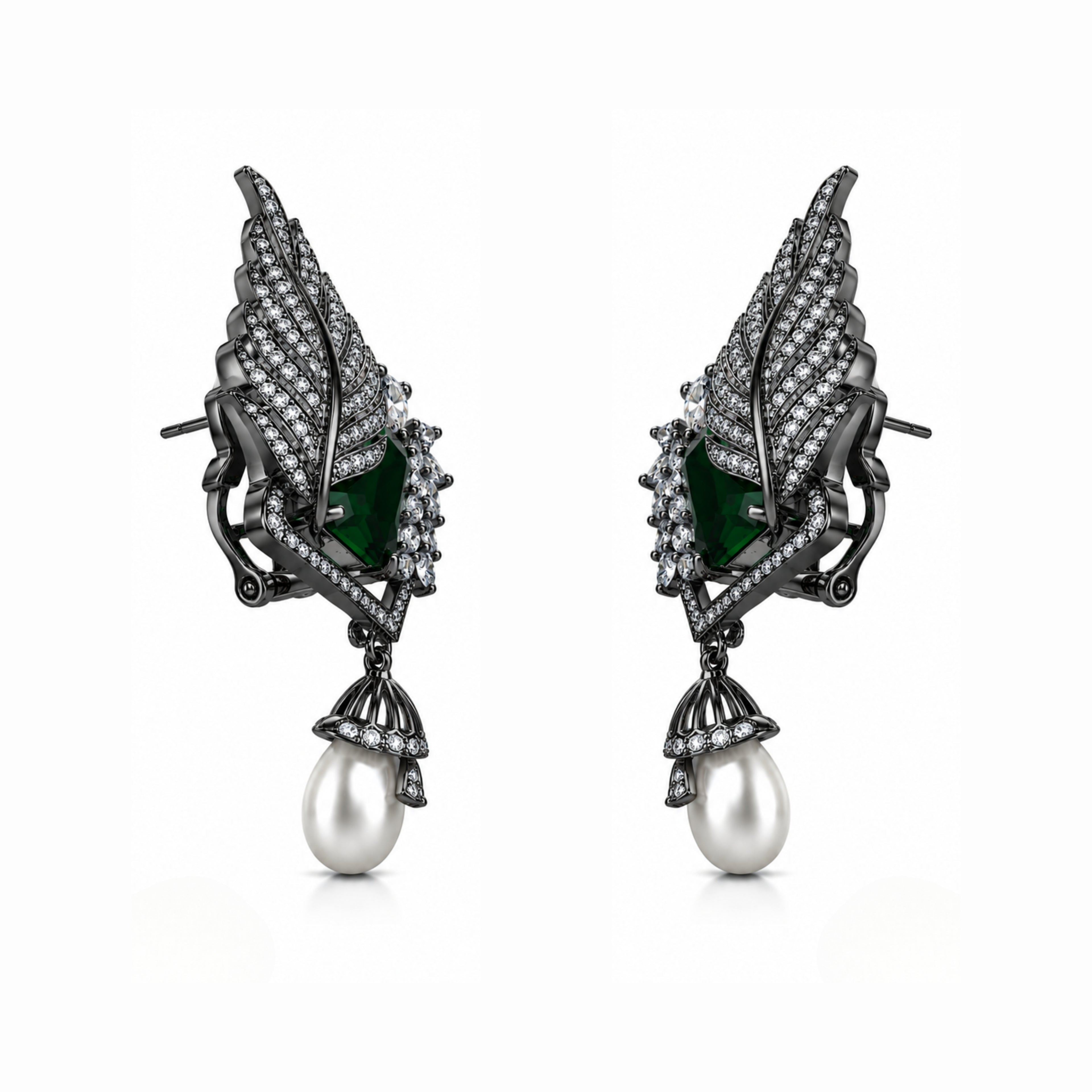 Kite | Emerald | Premium CZ Crystal Earrings