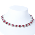 Crimson Ruby Blaze | Luxury Crystal Necklace Set