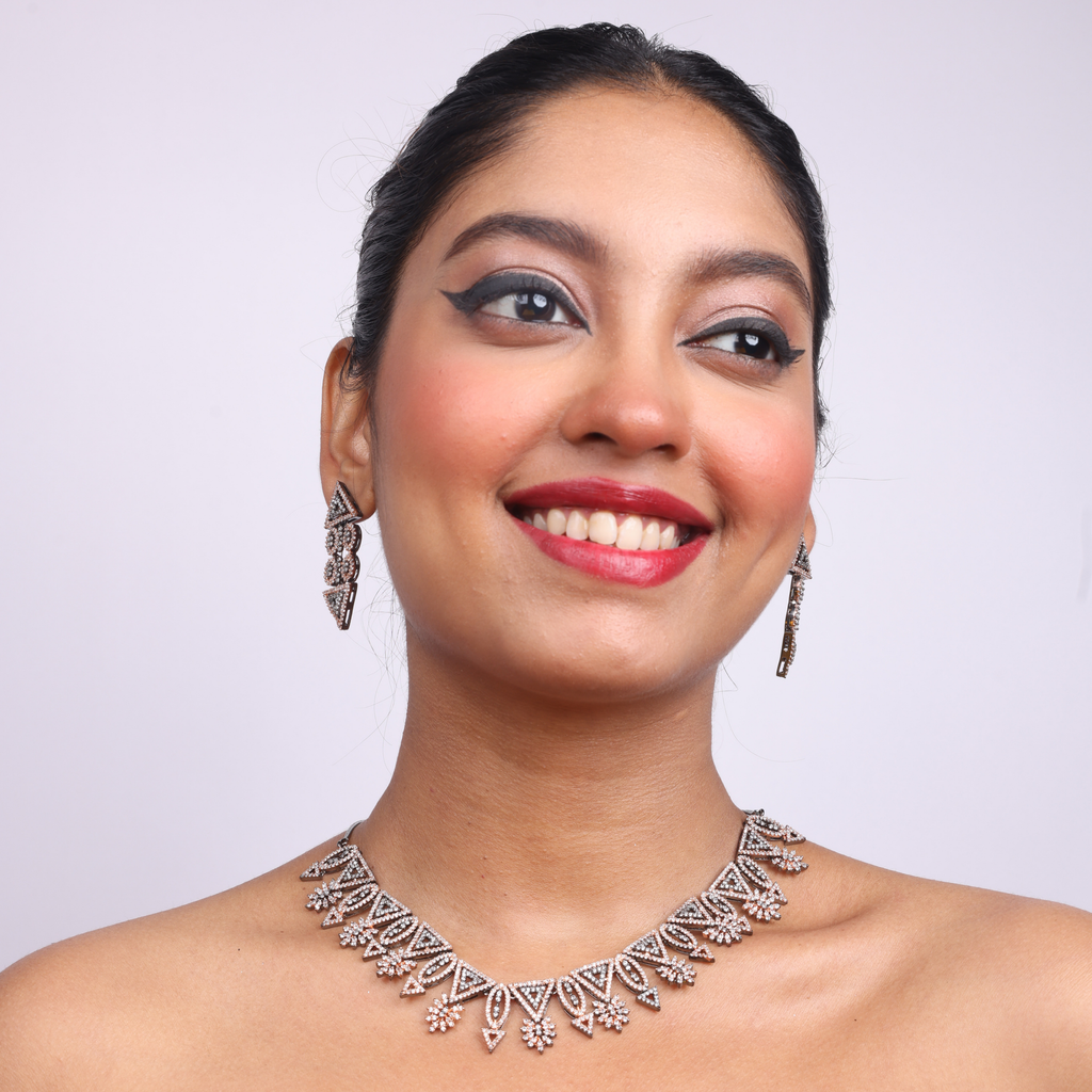 Harmounious Lure | Premium CZ Crystal Necklace Set