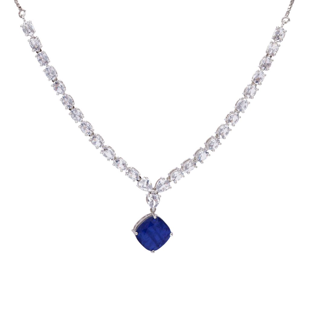 Eternal Enchantment | Sapphire | Premium CZ Crystal Necklace Set