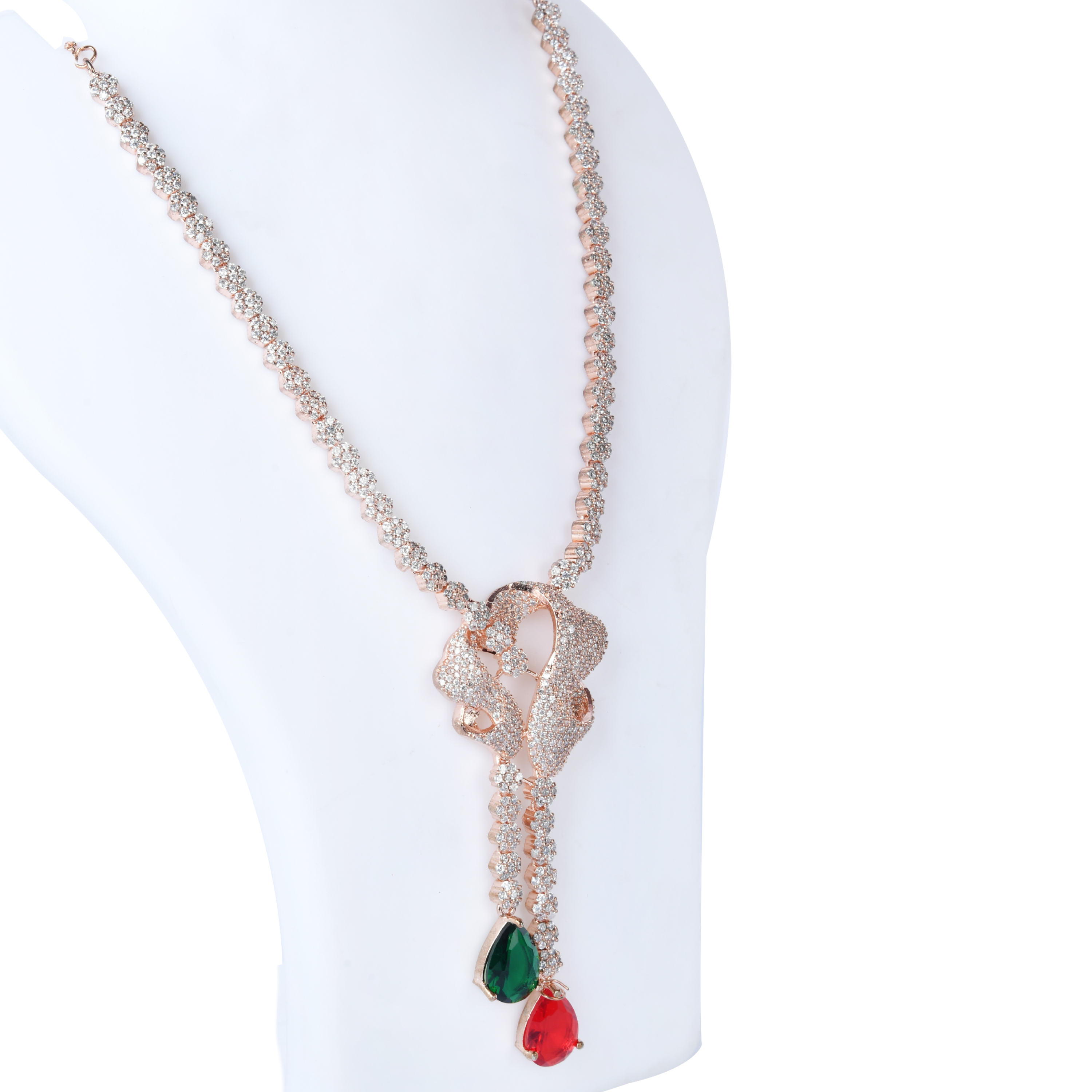 Athereal Rose | Signature CZ Crystal Necklace Set