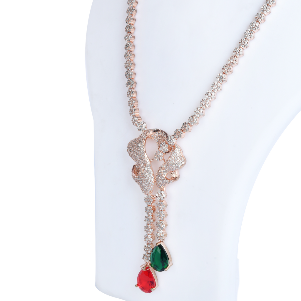 Athereal Rose | Signature CZ Crystal Necklace Set